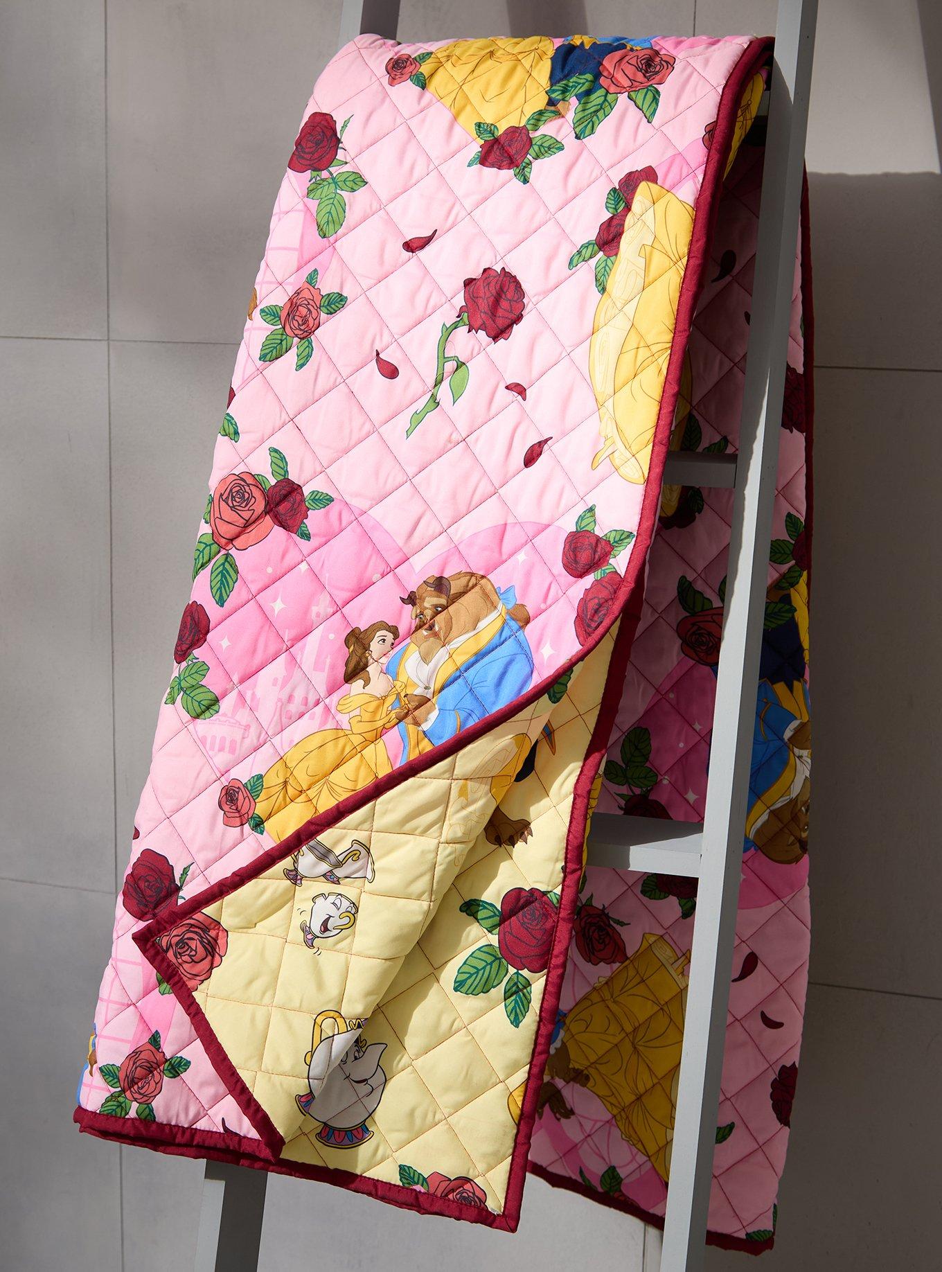 Disney Beauty and the Beast Retro Reversible Quilted Blanket &mdash; BoxLunch Exclusive, , hi-res
