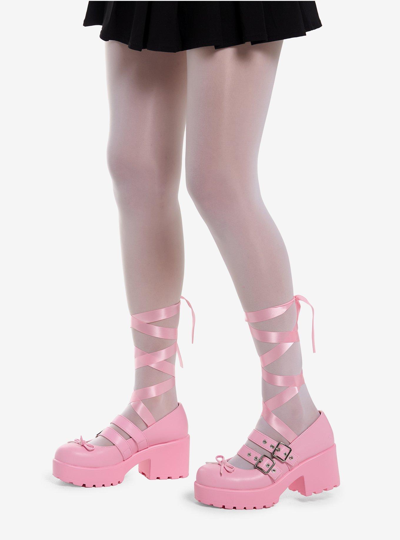 Koi Pink Miyako Lace-Up Mary Janes, , hi-res