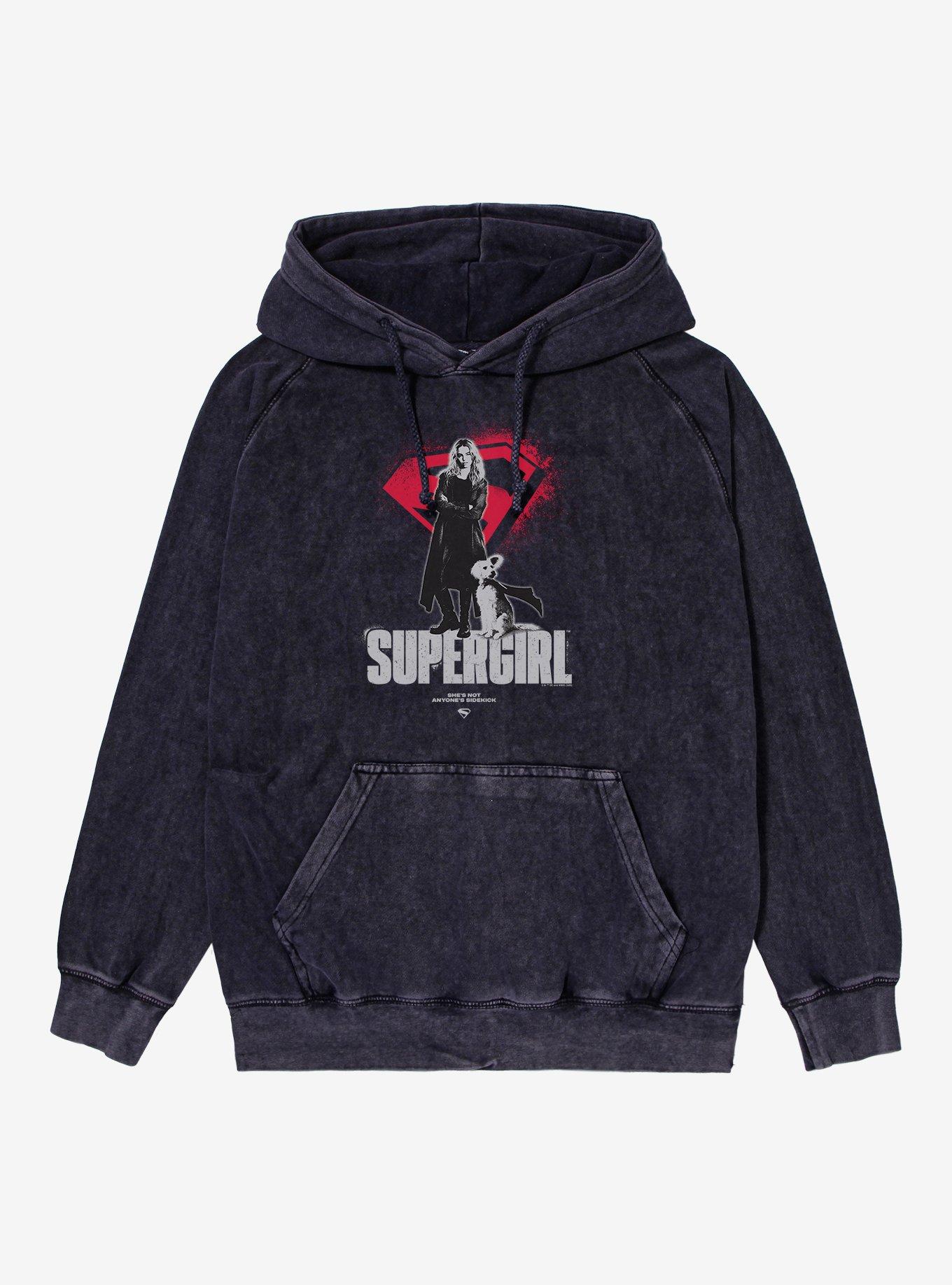 DC Supergirl & Krypto Not Anyone's Sidekick Mineral Wash Hoodie, , hi-res