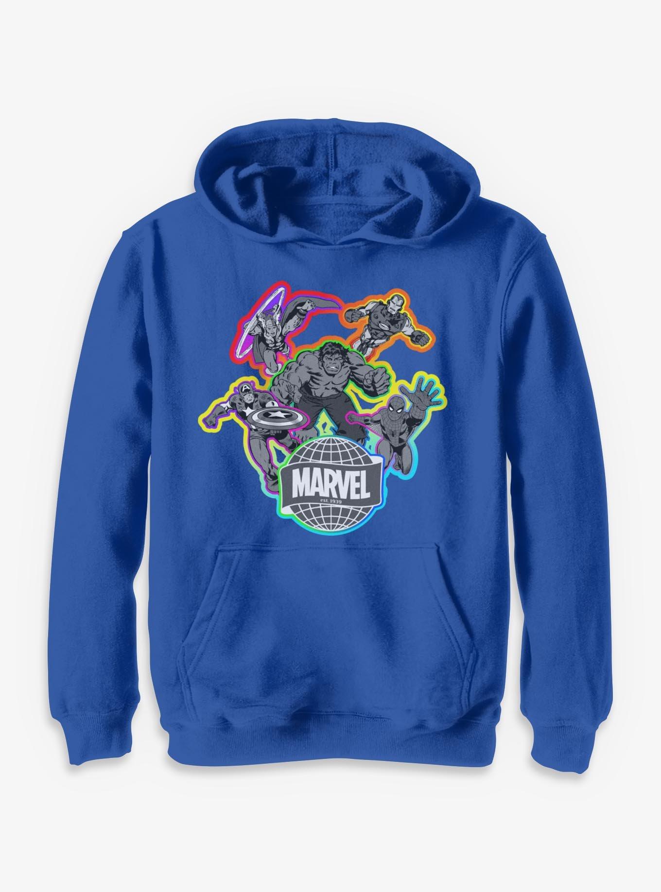 Marvel Avengers Rainbow Color Heroes Youth Hoodie, , hi-res