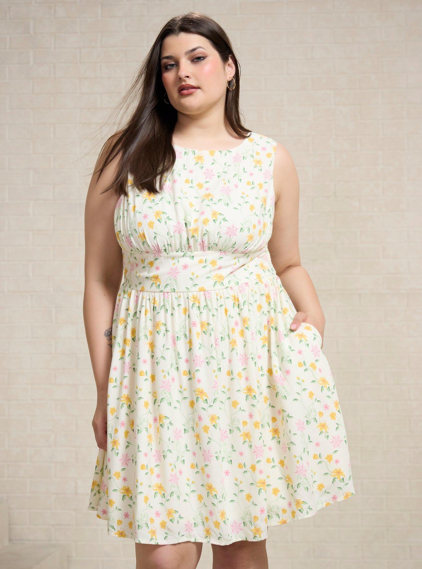 Disney Tangled Pascal Floral Allover Print Plus Size Tank Dress, , hi-res