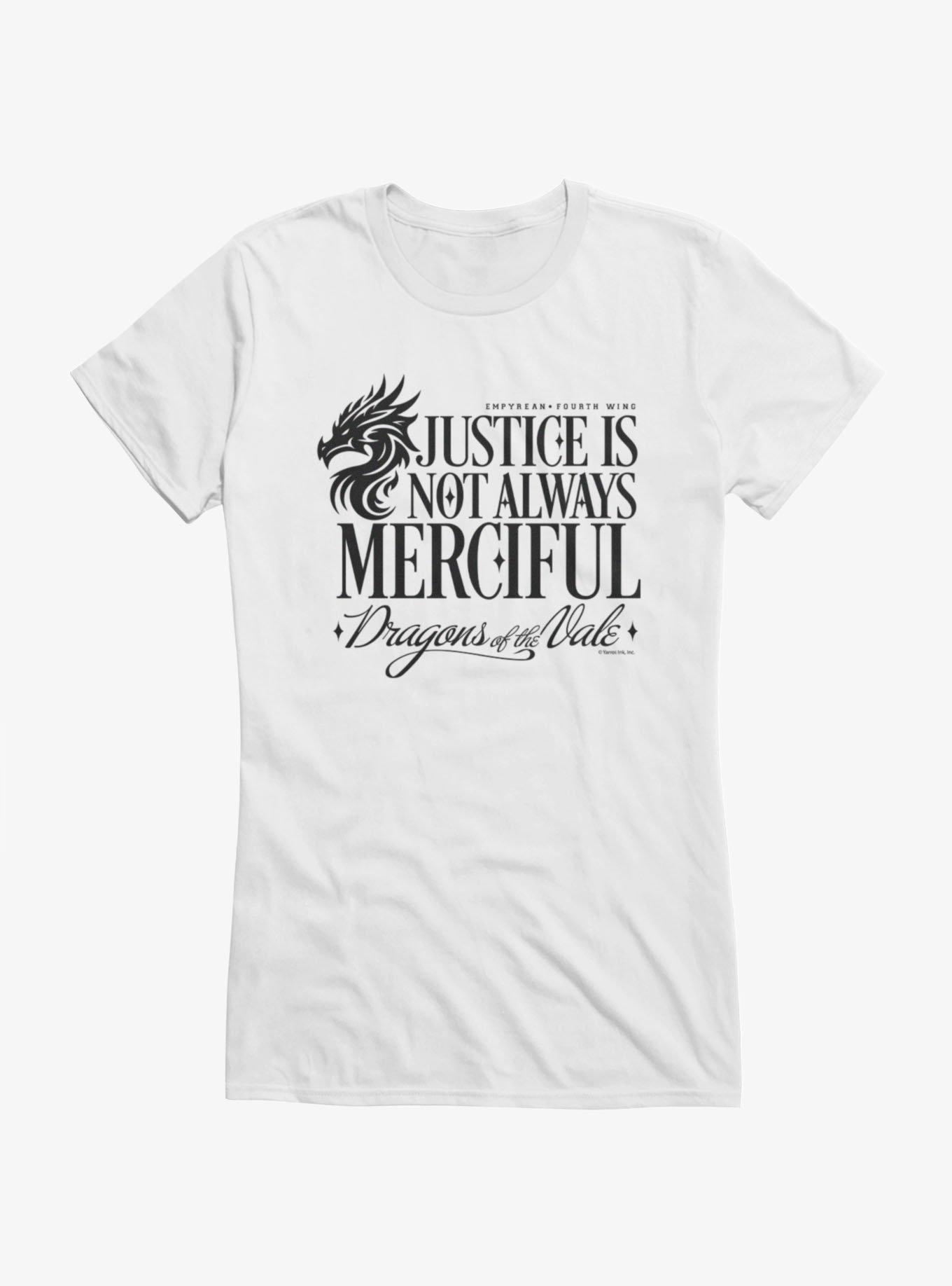 Fourth Wing The Empyrean Justice Is Not Merciful Girls T-Shirt, , hi-res
