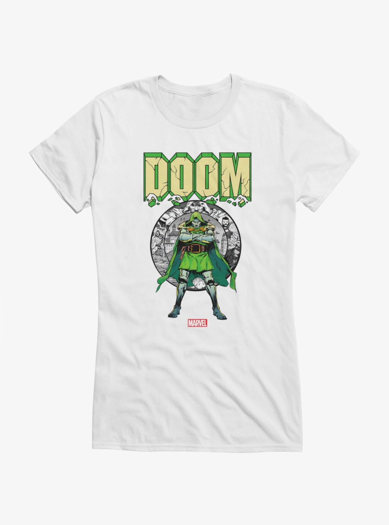 Marvel Comics Retro Doctor Doom Crumble Pose Girls T-Shirt