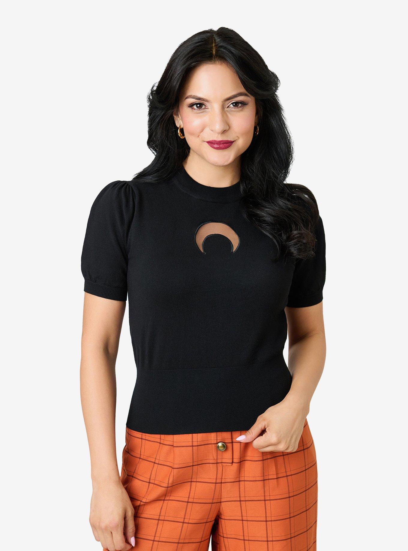 Smak Parlour Black Moon Cutout Sweater, , hi-res