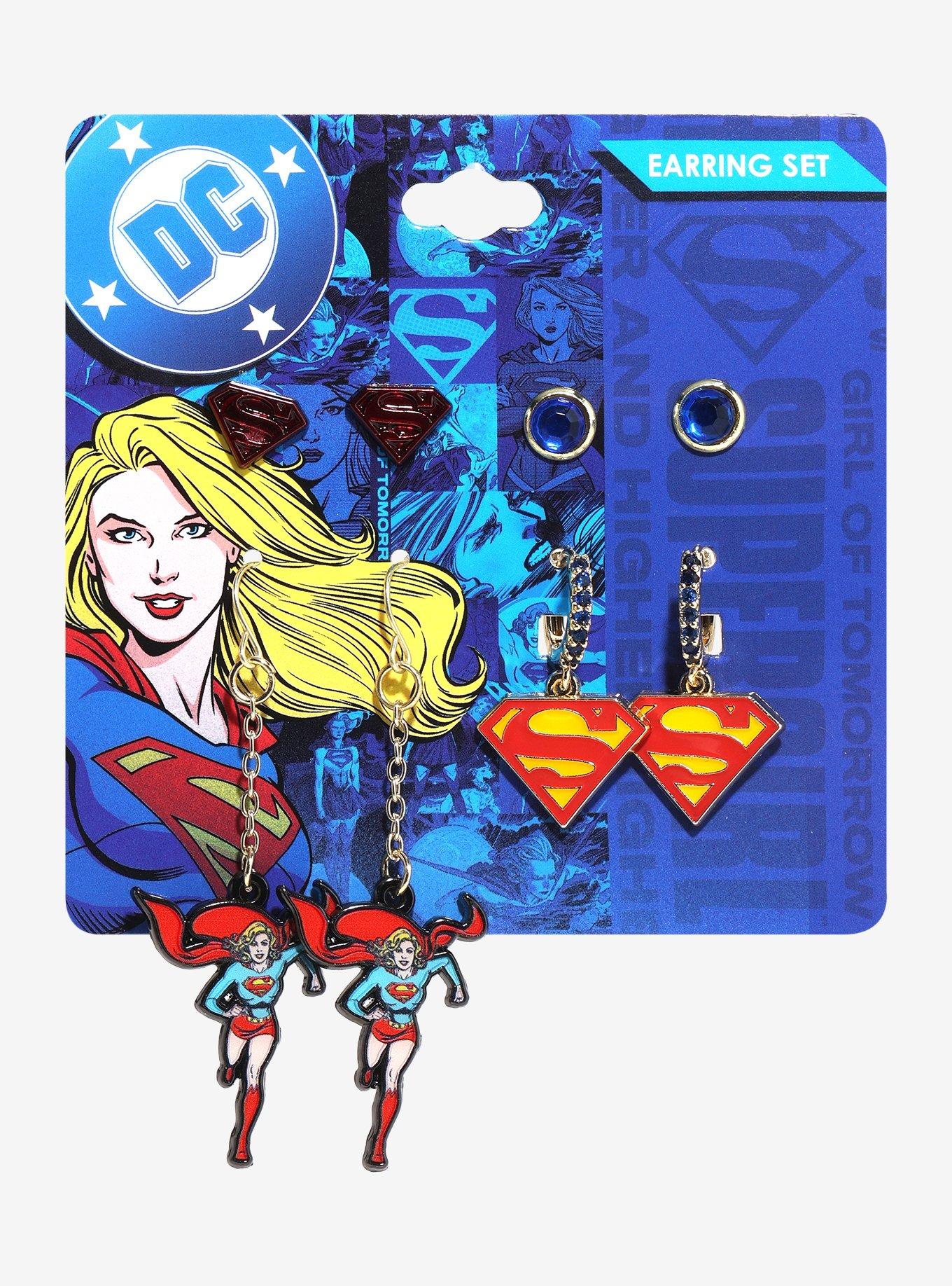 DC Comics Supergirl Icons Earring Set, , hi-res