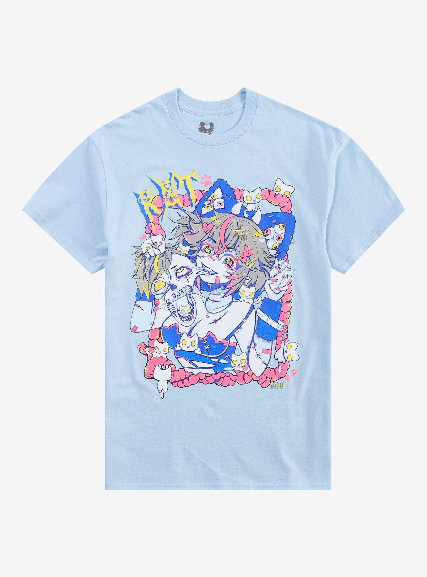 Rot Zombie Cat T-Shirt By Angy Frog Art