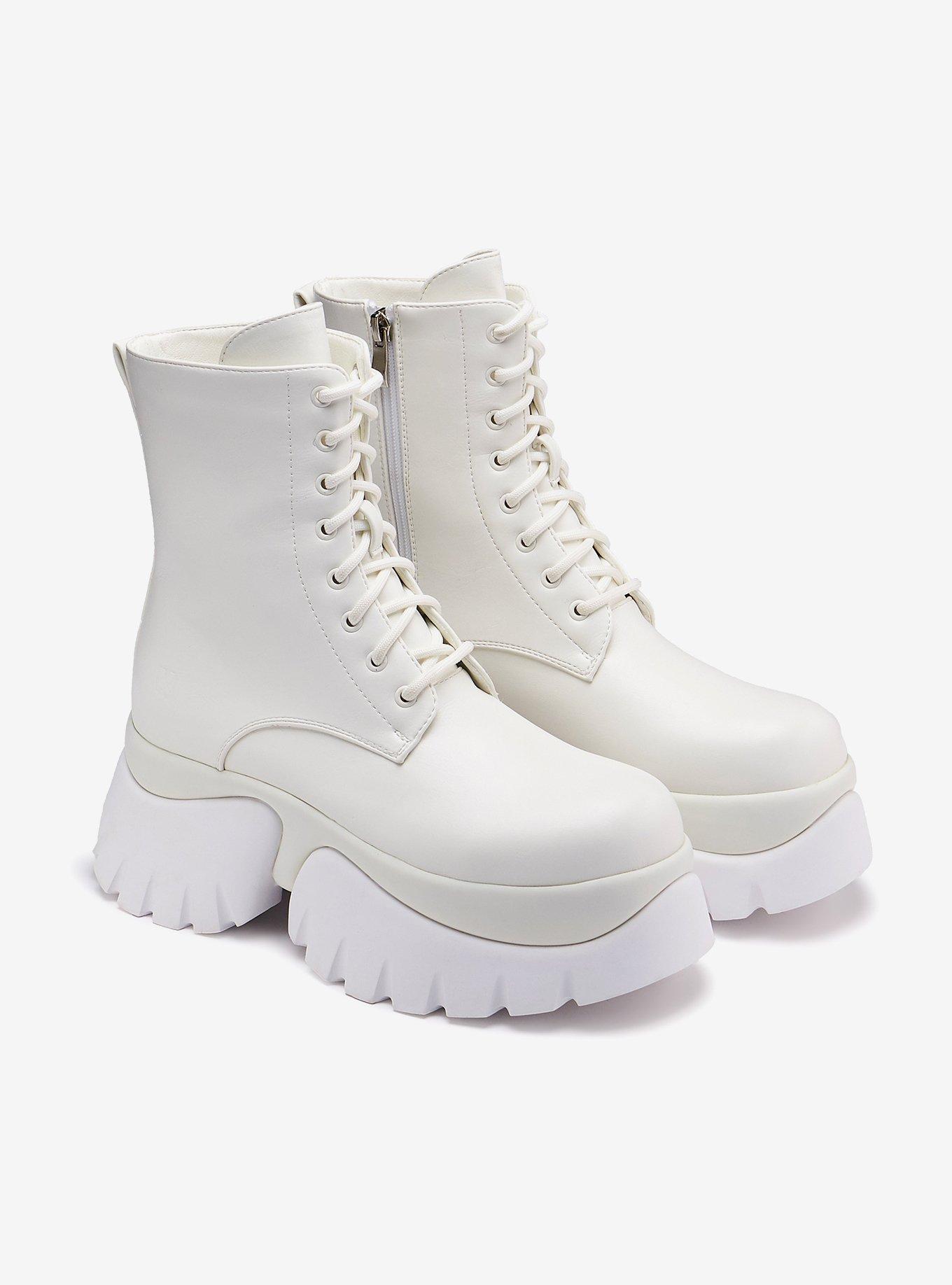 Koi White Rancor Platform Boots, , hi-res
