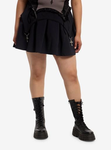 Social Collision Cross Charm Pleated Skirt Plus Size | Hot Topic