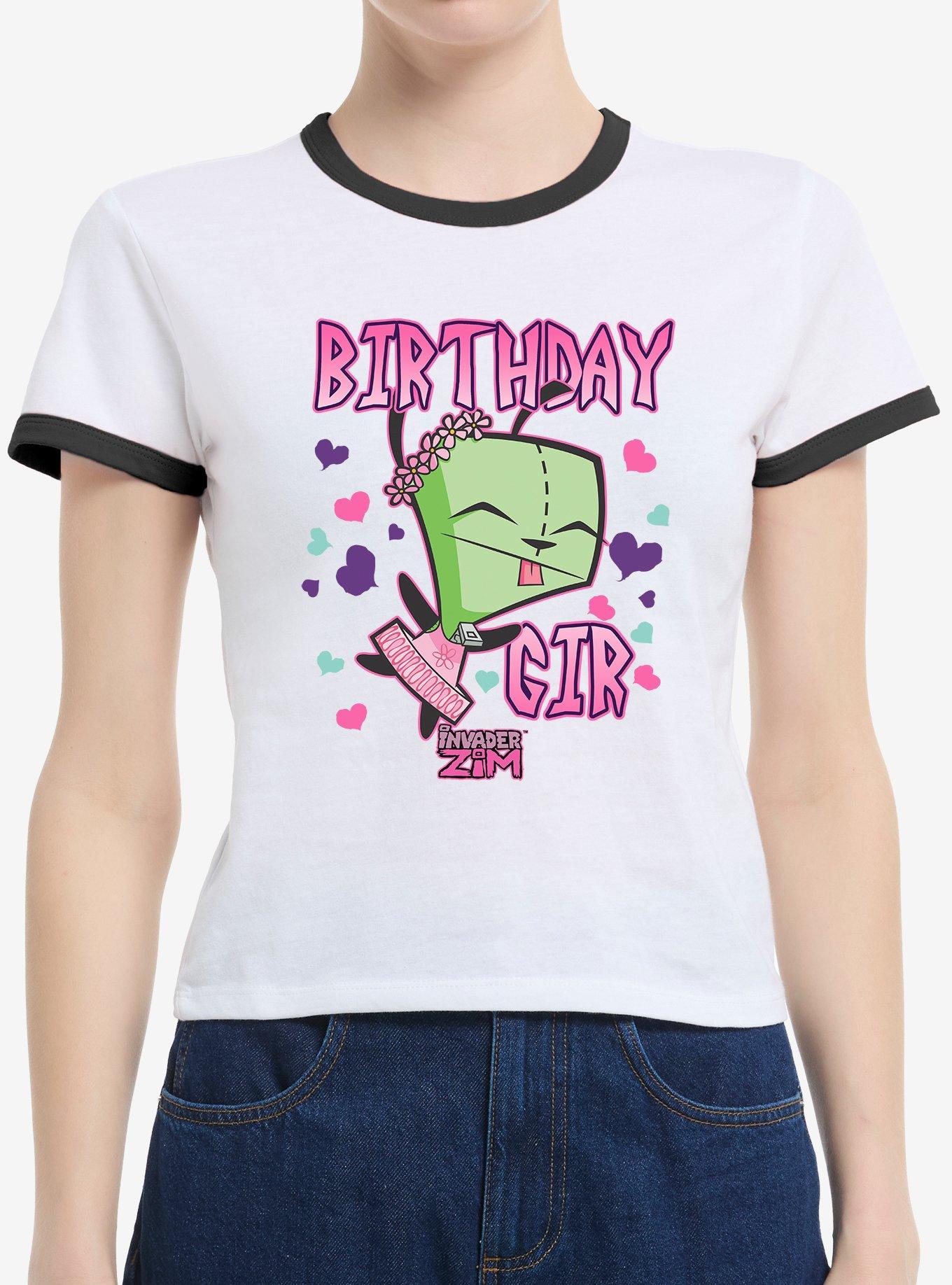 Invader Zim Birthday GIR Ringer Womens T-Shirt, , hi-res