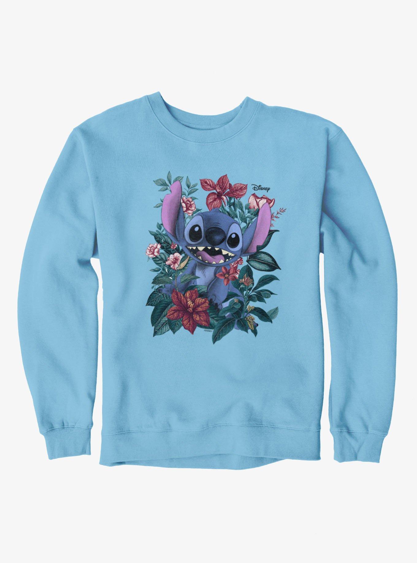 Disney Lilo & Stitch Stitch In Garland Of Flowers Sweatshirt, , hi-res