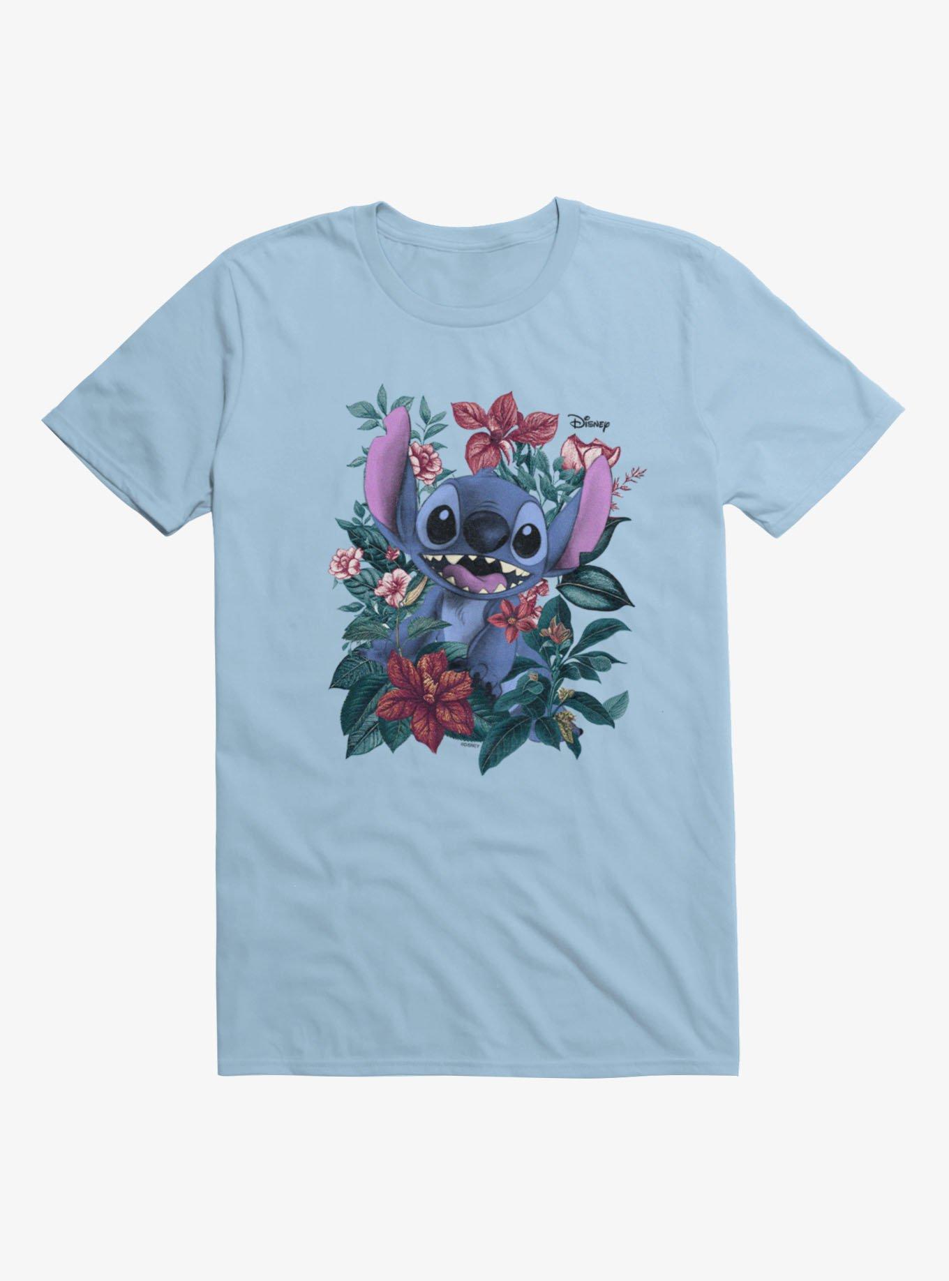 Disney Lilo & Stitch Stitch In Garland Of Flowers T-Shirt, , hi-res