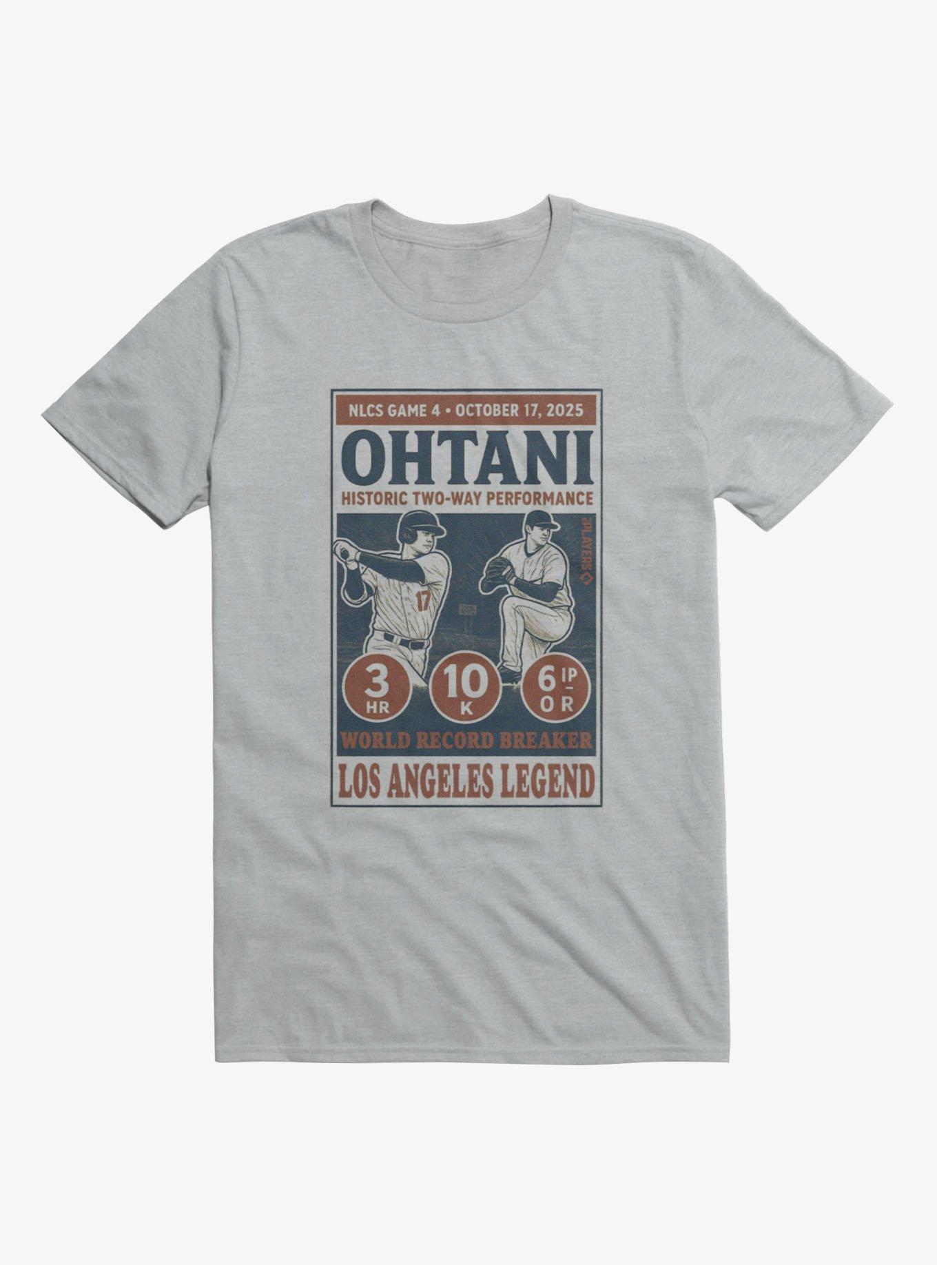MLB Los Angeles Dodgers Shohei Ohtani La Legends Poster T-Shirt, SPORT GRAY, hi-res view 1