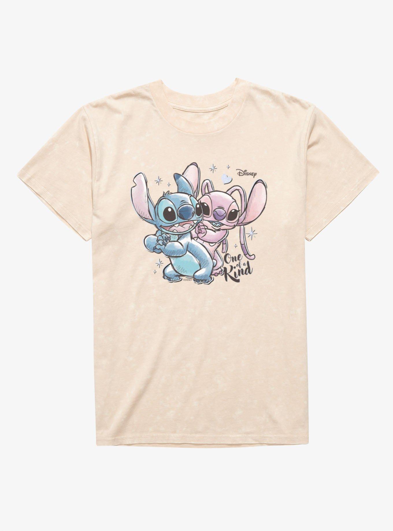 Disney Lilo & Stitch Stitch And Angel One Of A Kind Mineral Wash T-Shirt, , hi-res