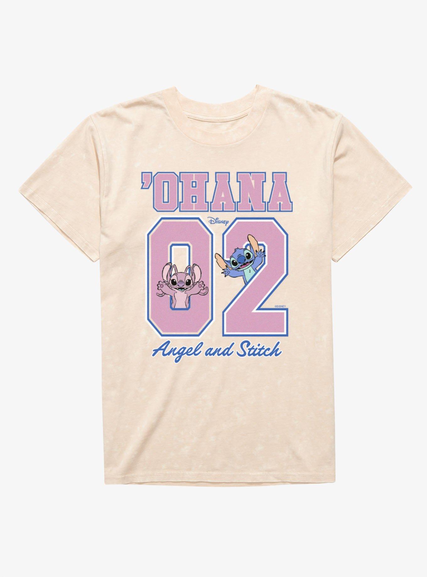 Disney Lilo & Stitch Stitch And Angel Ohana Mineral Wash T-Shirt, , hi-res