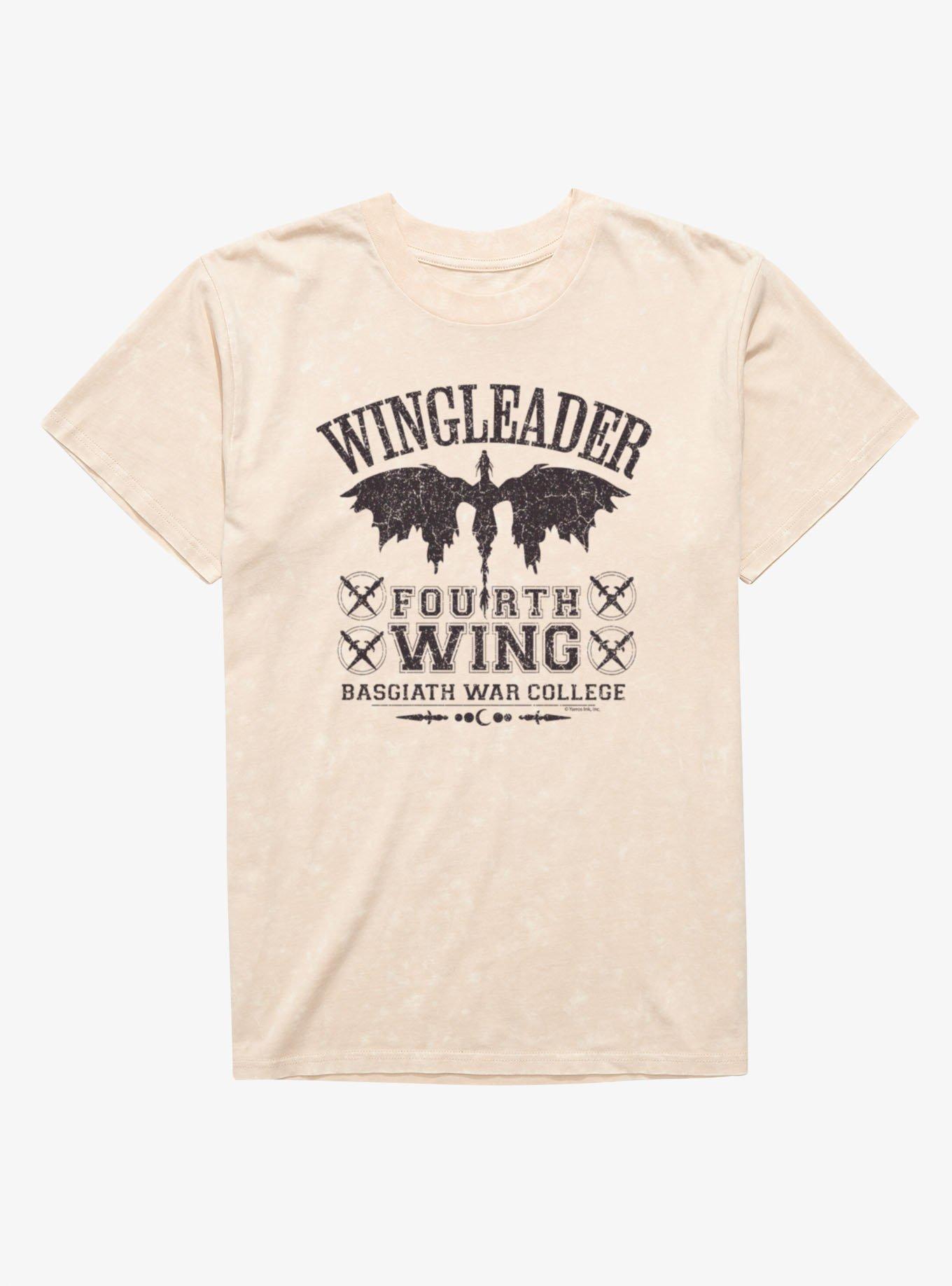 Fourth Wing The Empyrean Wingleader Basgiath War College Mineral Wash T-Shirt, , hi-res