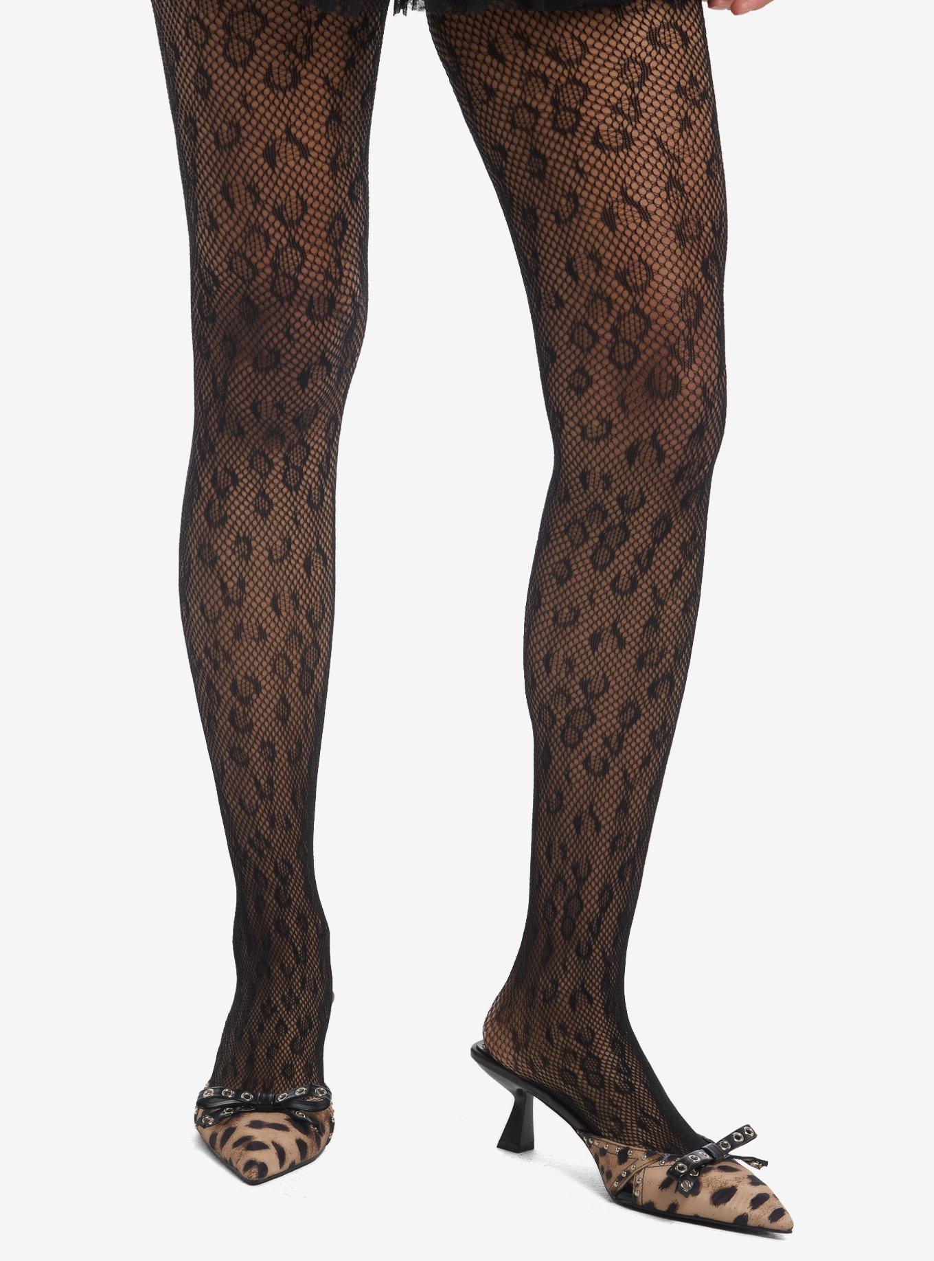 Leopard Spots Fishnet Tights, , hi-res