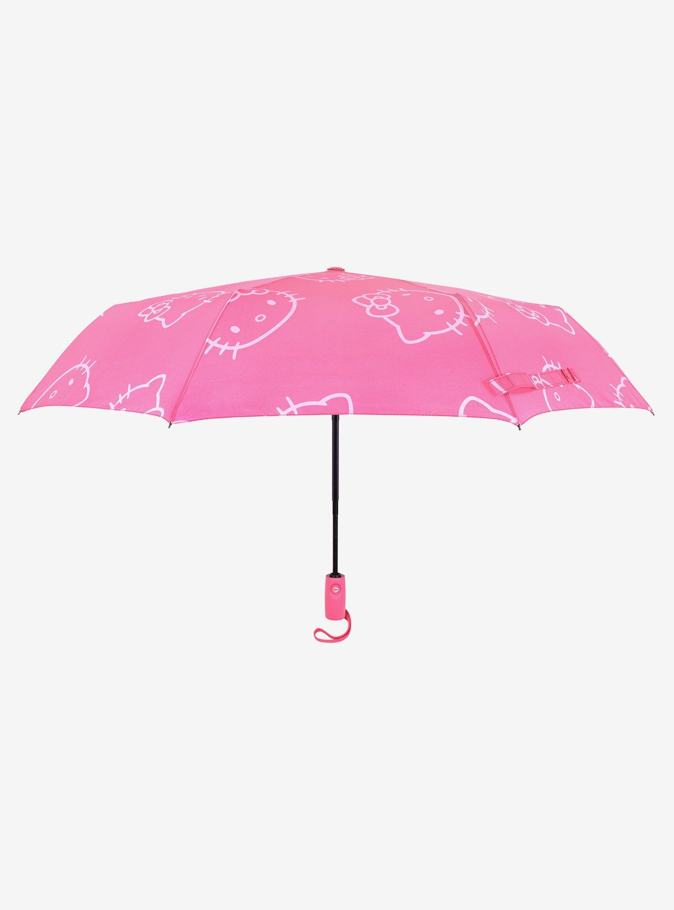Hello Kitty Pink Allover Head Print Umbrella, , hi-res