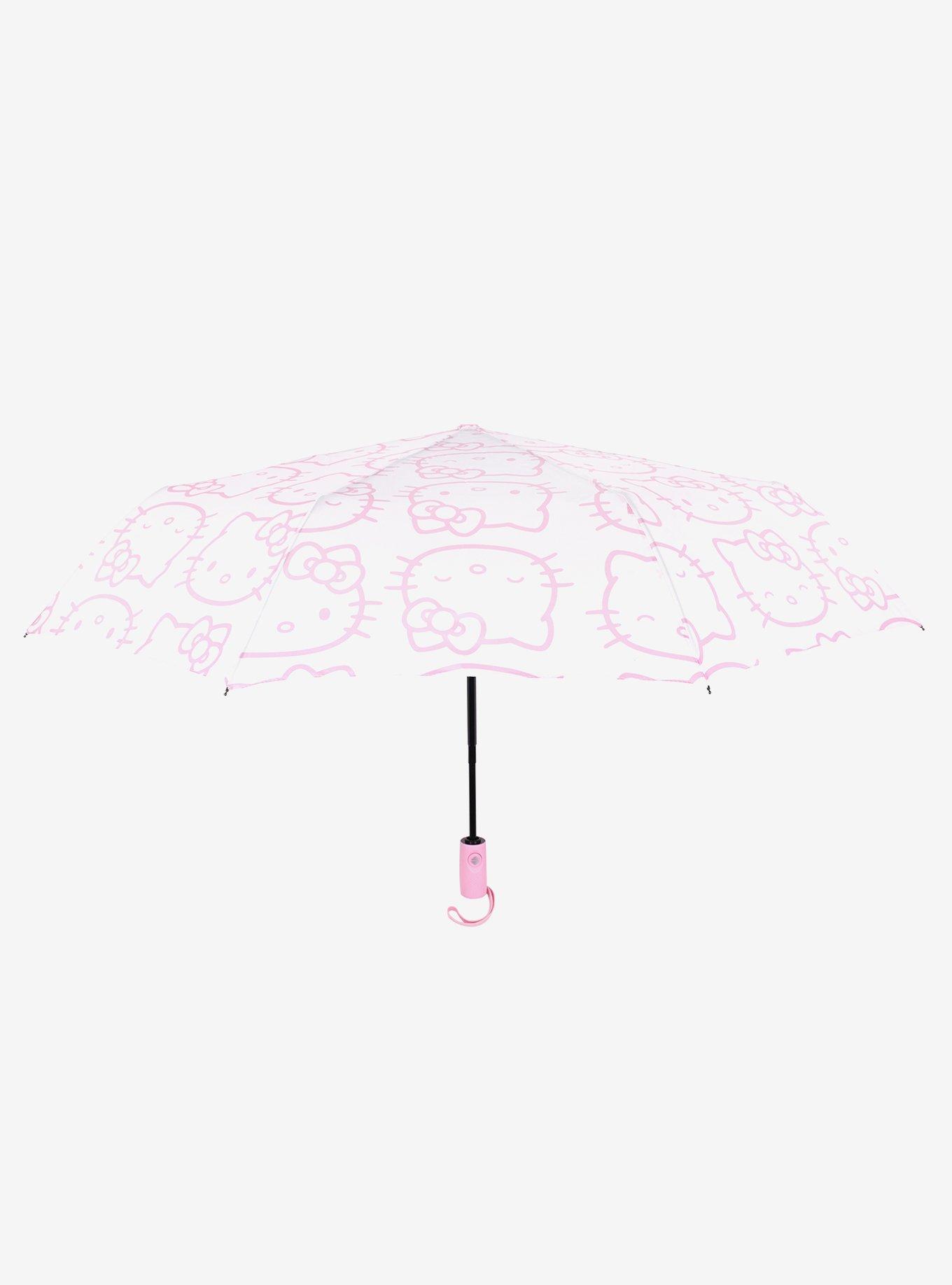 Hello Kitty Expression White with Pink Outline Print Umbrella, , hi-res