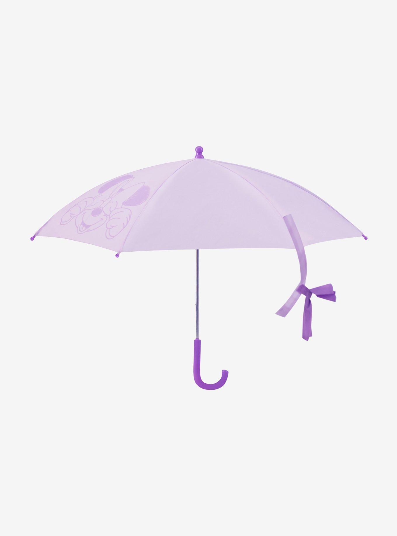 Disney Minnie Mouse Lilac Kids Umbrella with Bow Tie Wrap, , hi-res
