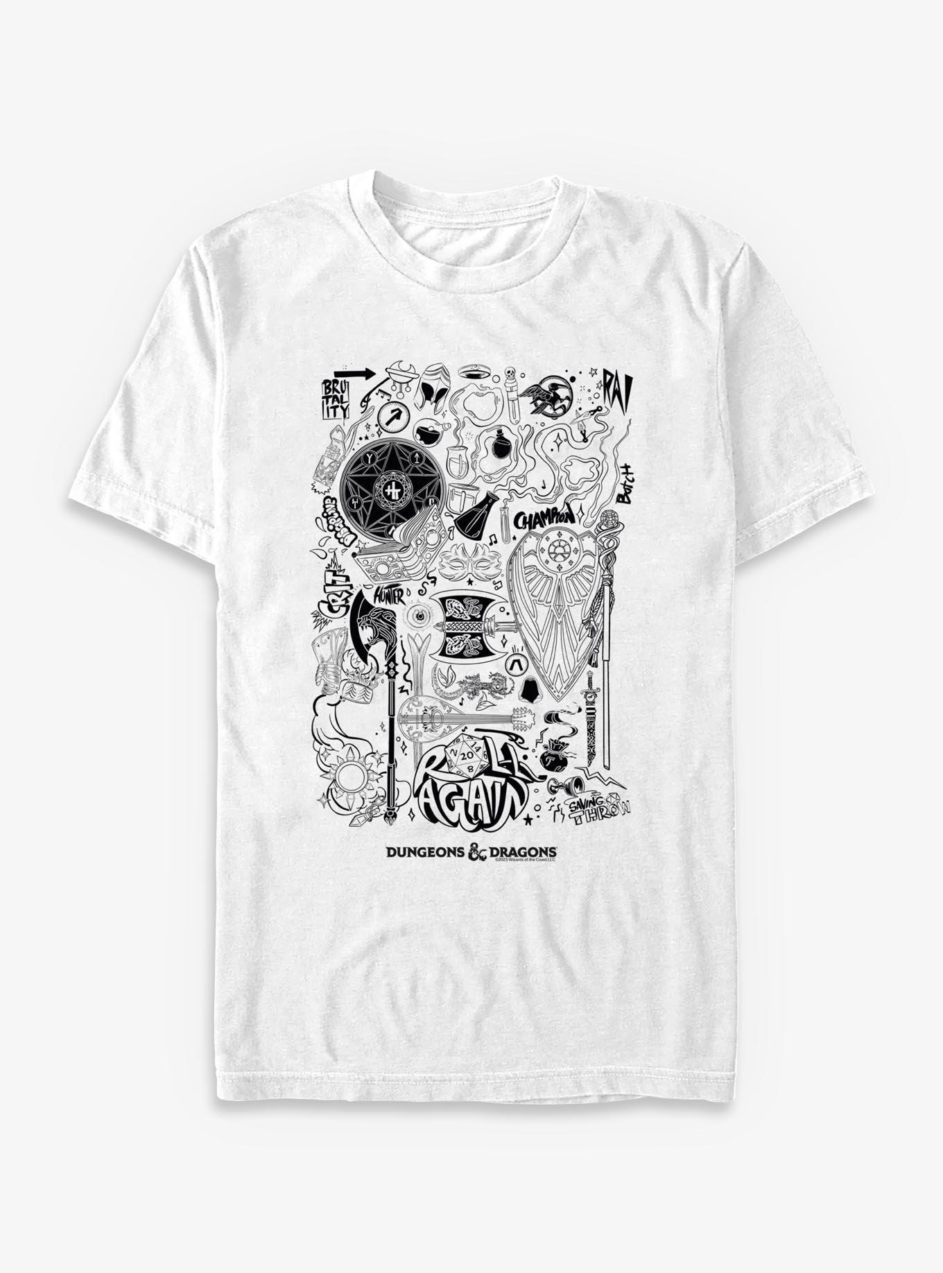 Dungeons & Dragons Doodles T-Shirt, , hi-res