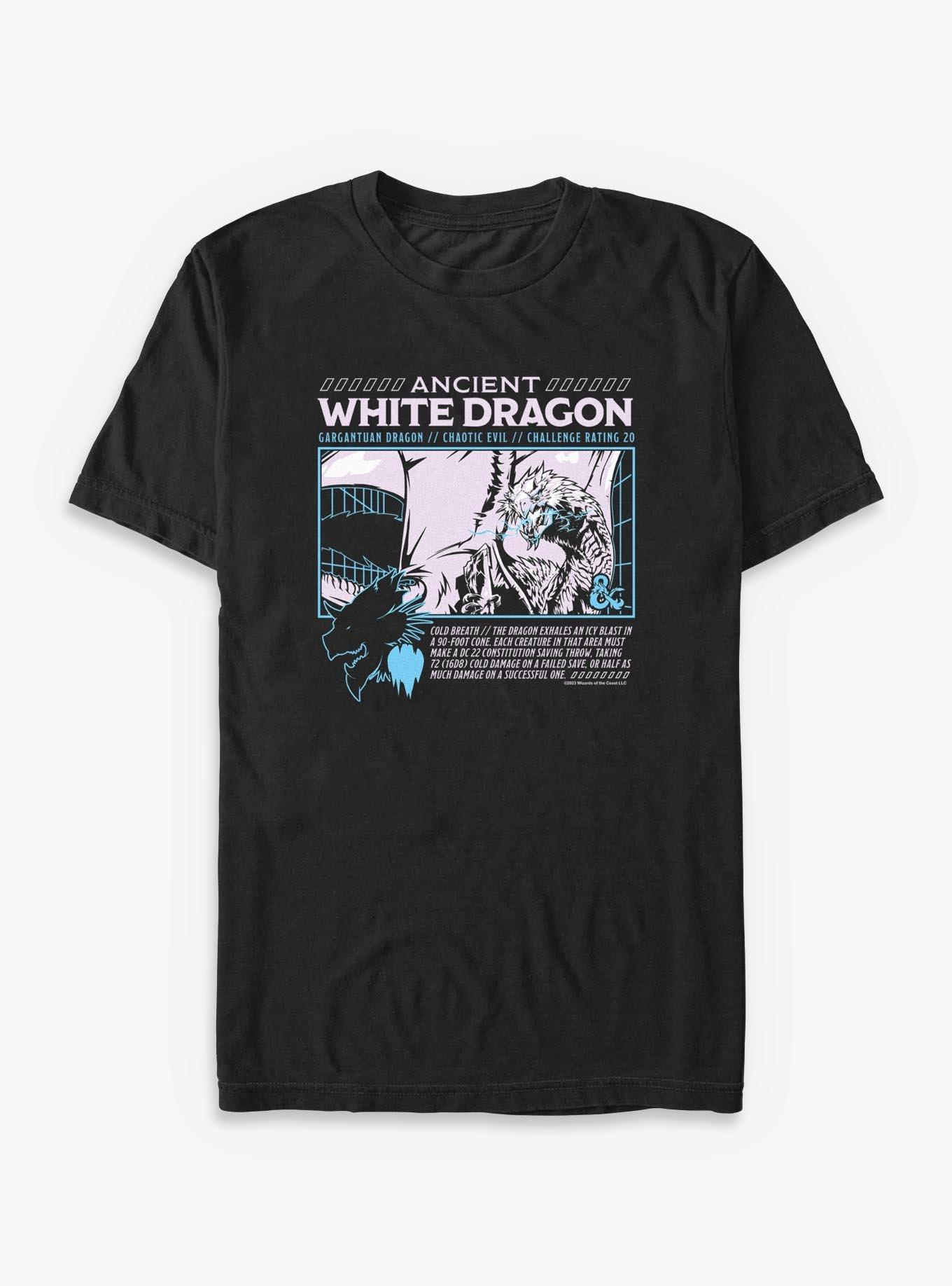 Dungeons & Dragons Ancient White Dragon Stats T-Shirt, , hi-res