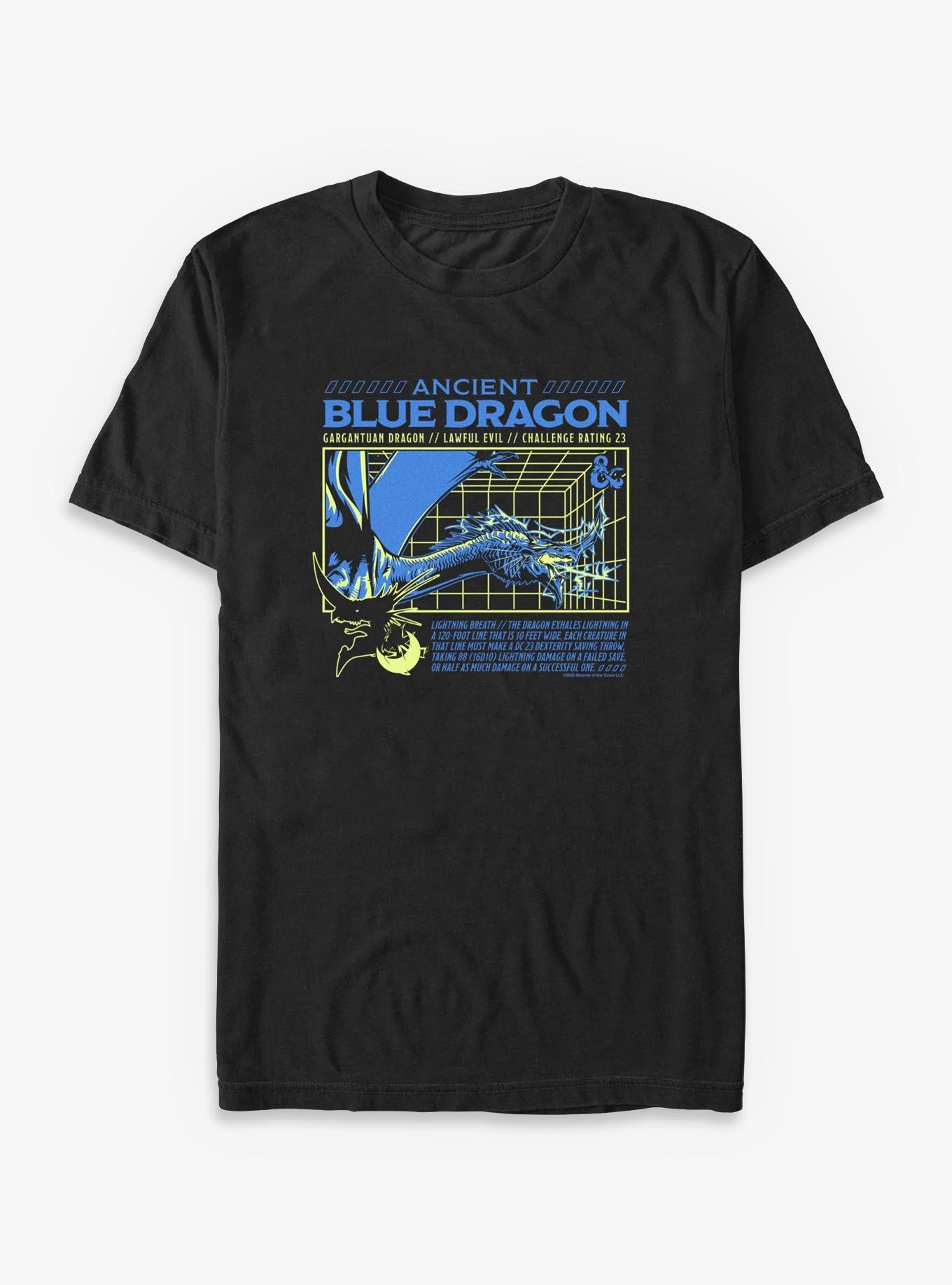 Dungeons & Dragons Ancient Blue Dragon Stats T-Shirt, , hi-res
