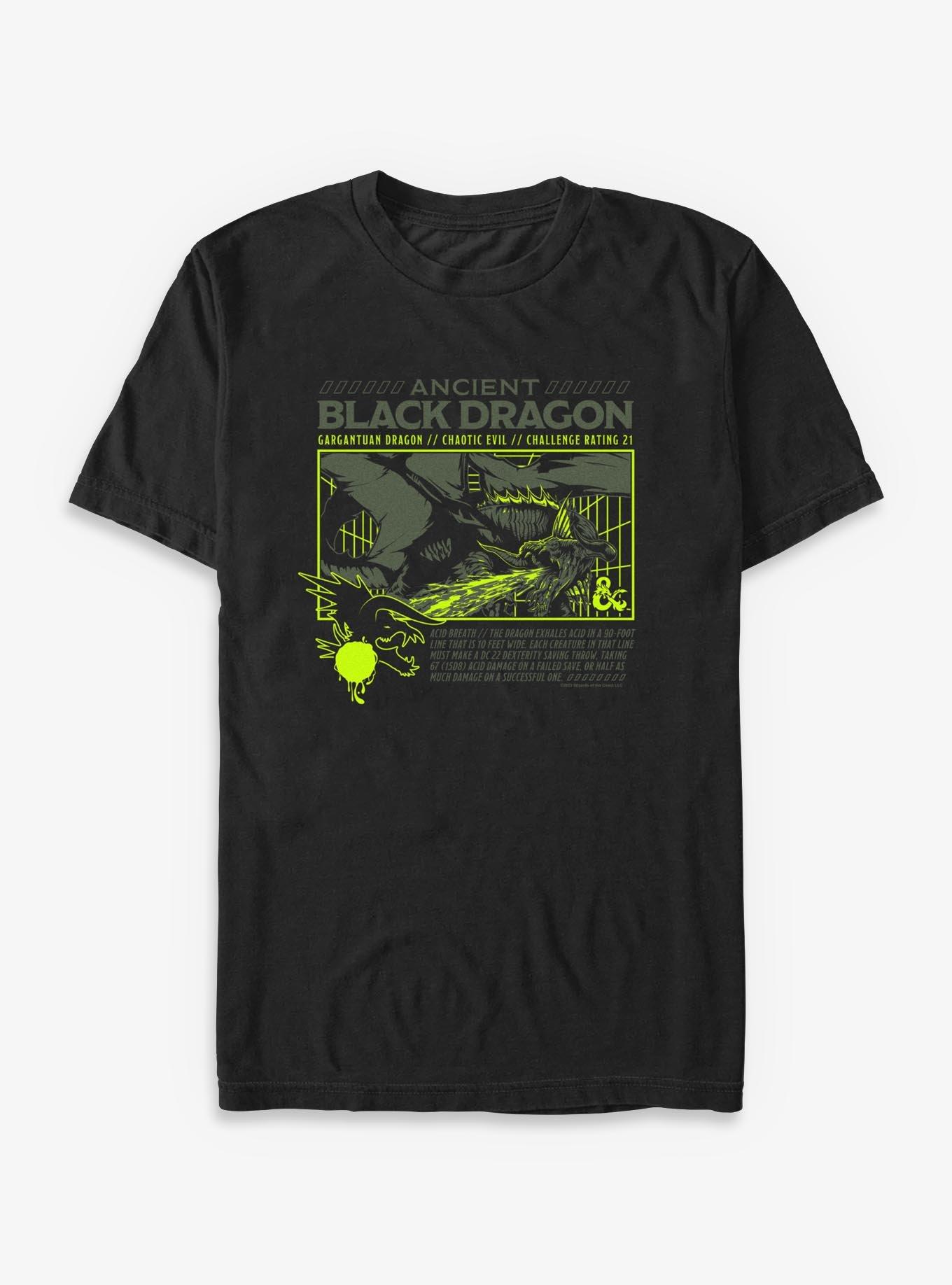 Dungeons & Dragons Ancient Black Dragon Stats T-Shirt, , hi-res