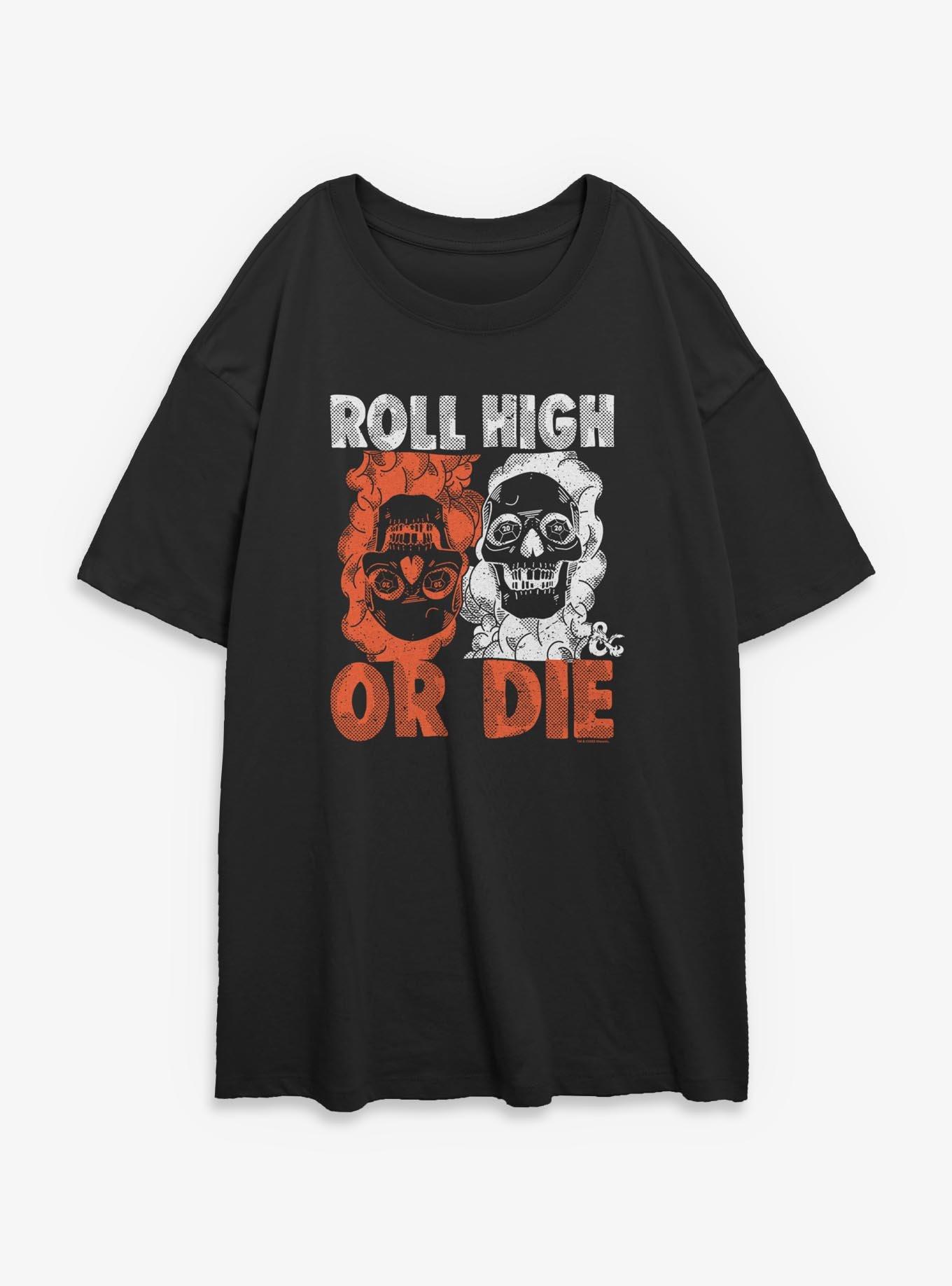 Dungeons & Dragons Roll High Or Die Girls Oversized T-Shirt