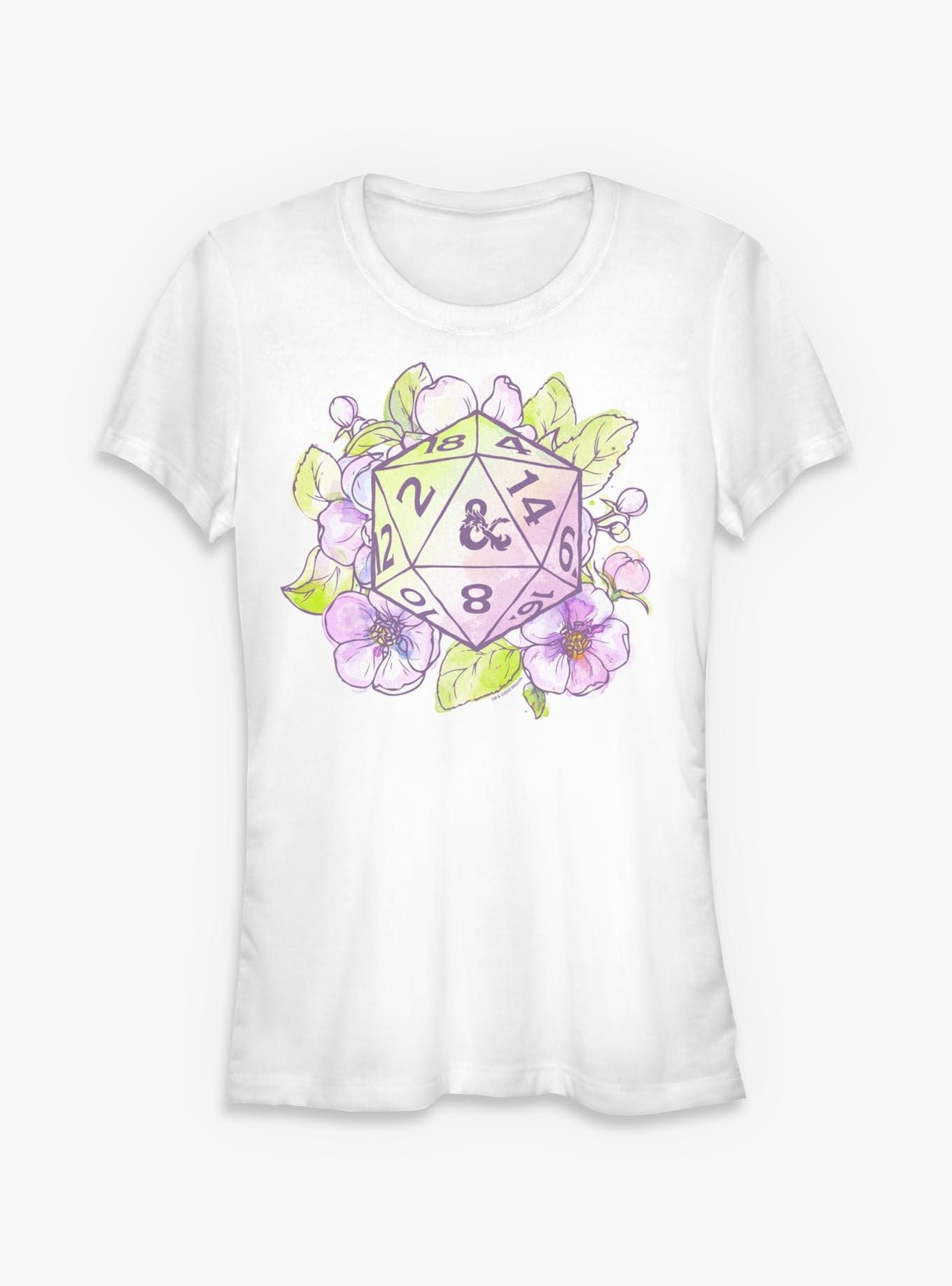 Dungeons & Dragons D20 Flowers Girls T-Shirt