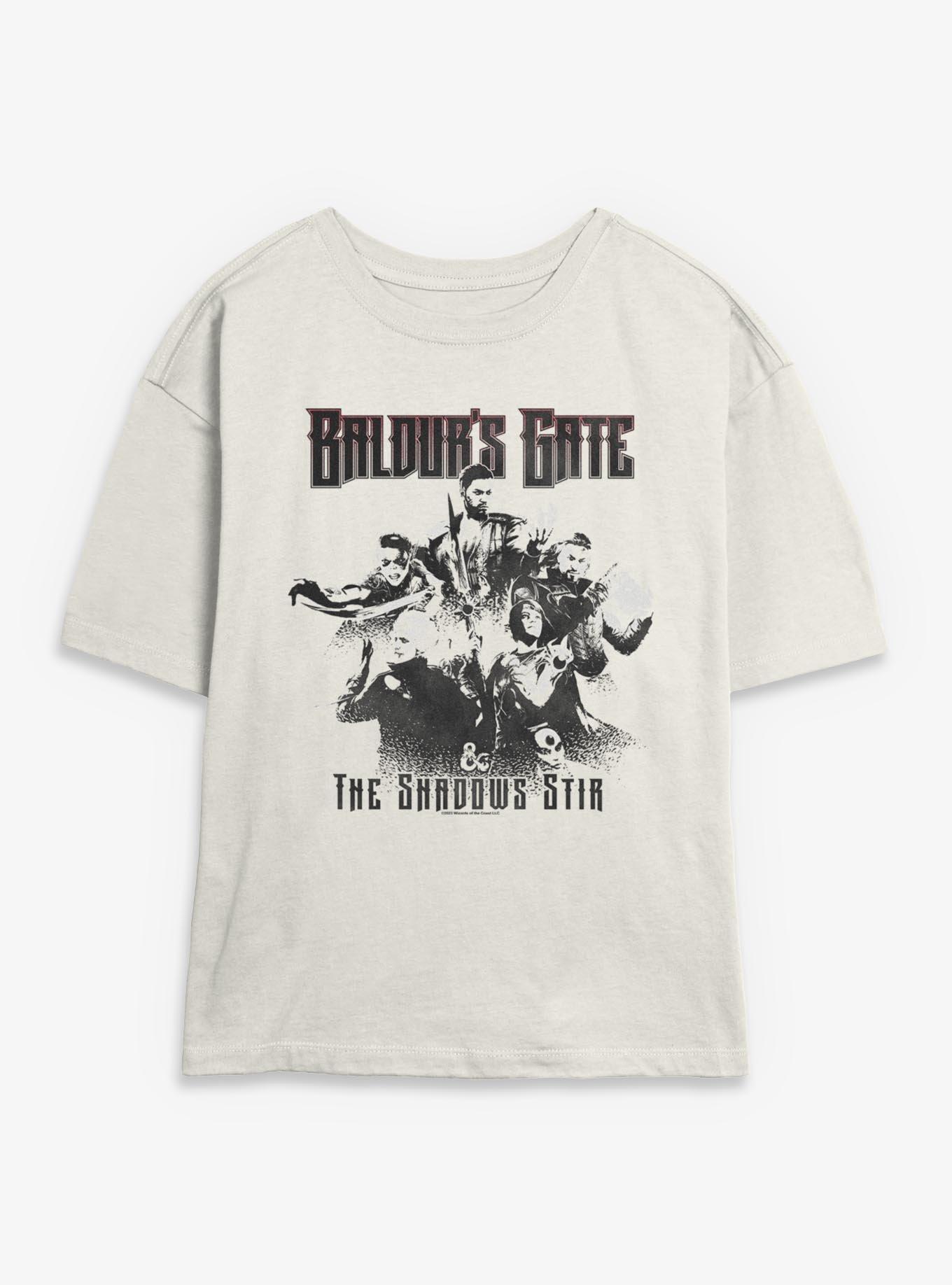 Dungeons & Dragons Baldurs Gate III Characters Shadows Stir Womens Skimmer T-Shirt, , hi-res