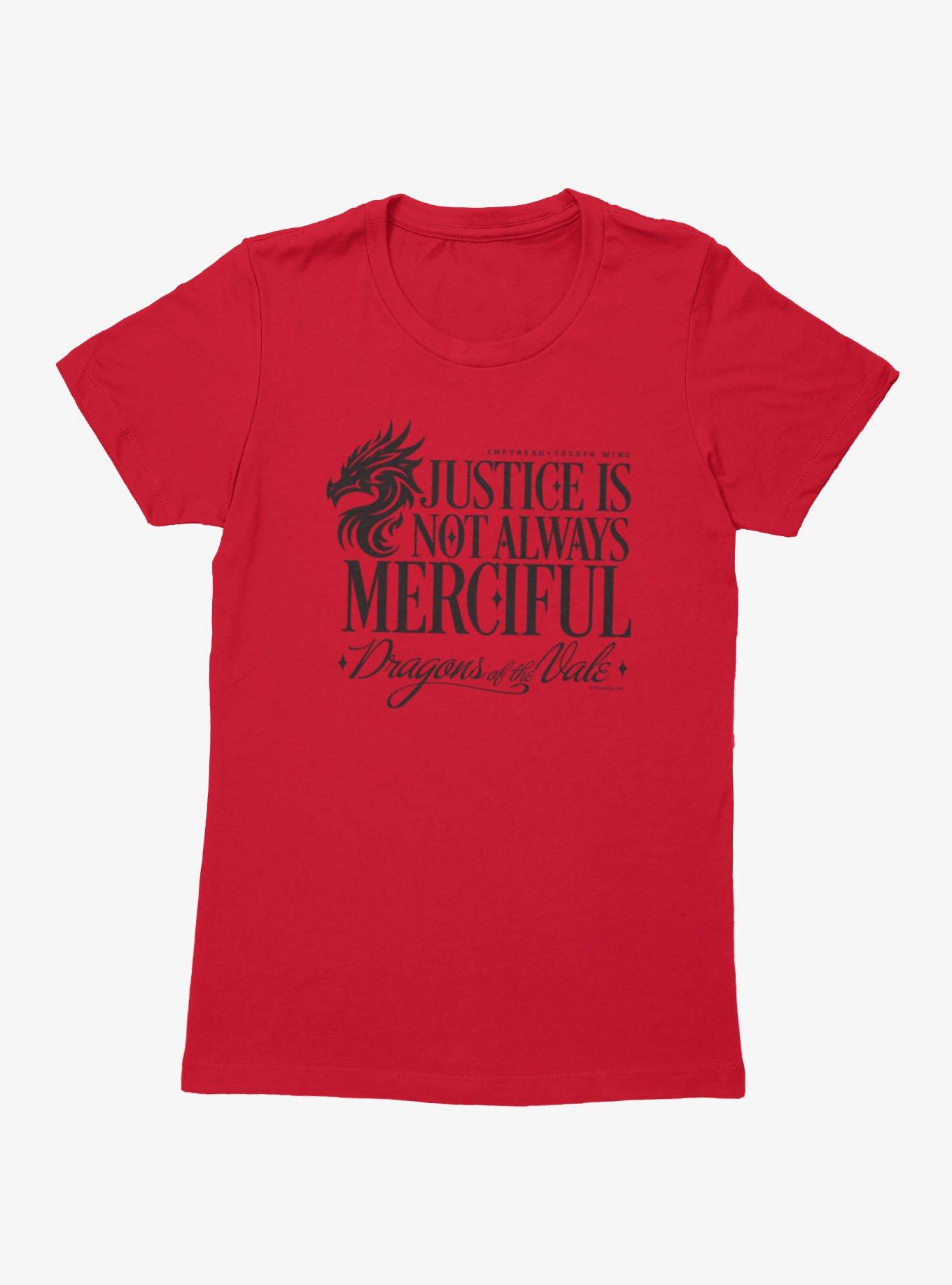 Fourth Wing The Empyrean Justice Is Not Merciful Womens T-Shirt, , hi-res