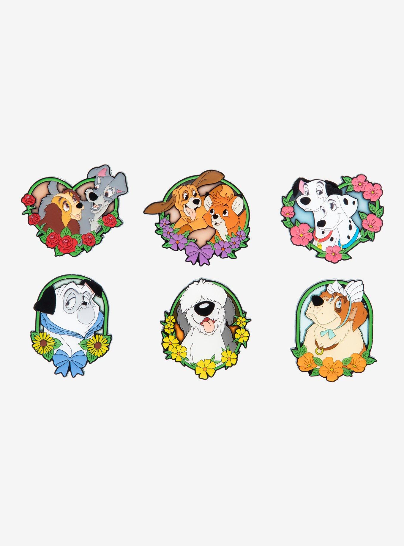 Loungefly Disney Dogs Floral Blind Box Enamel Pin, , hi-res
