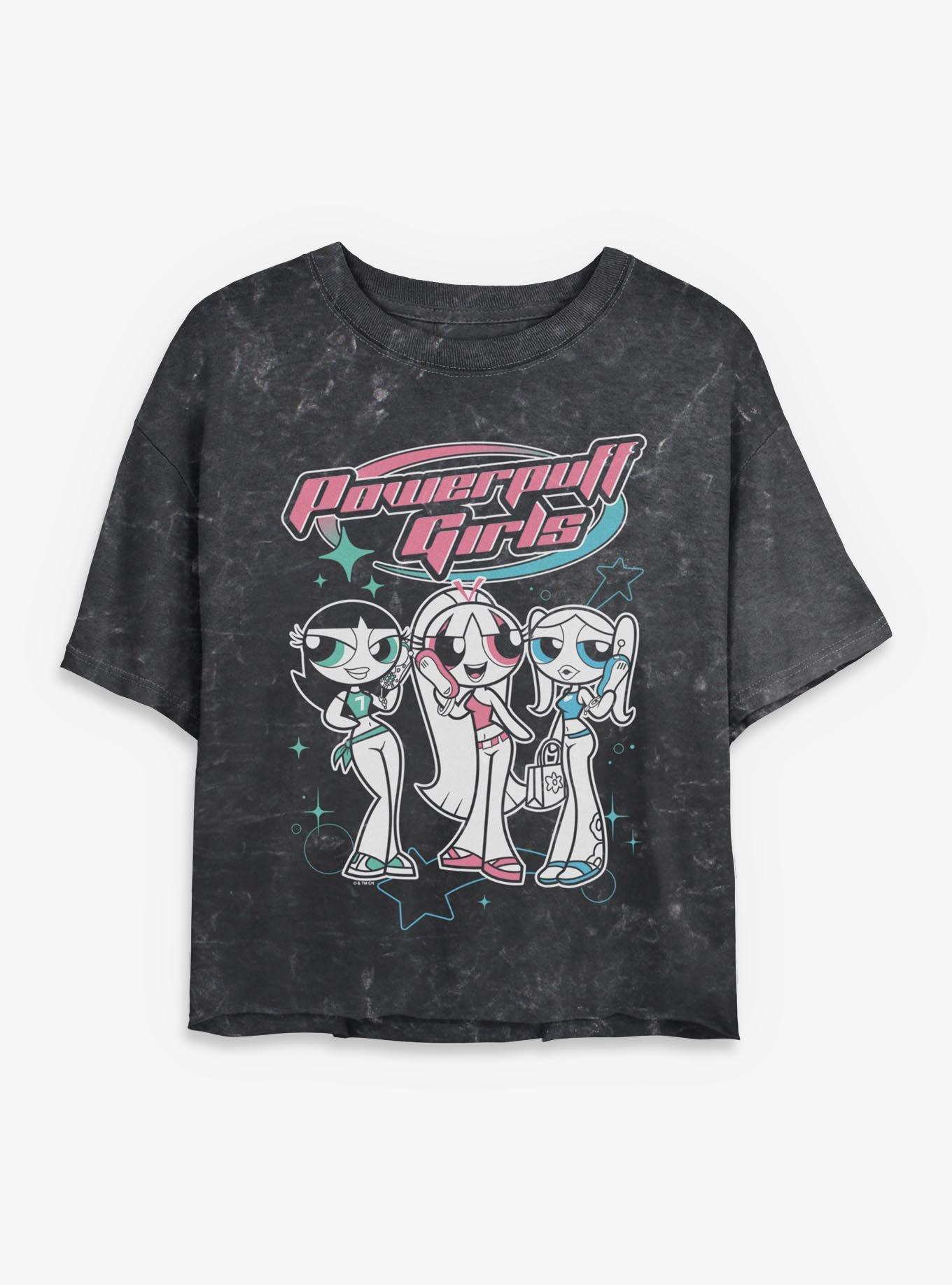 The Powerpuff Girls Teenage Girls Girls Mineral Wash Crop T-Shirt, , hi-res