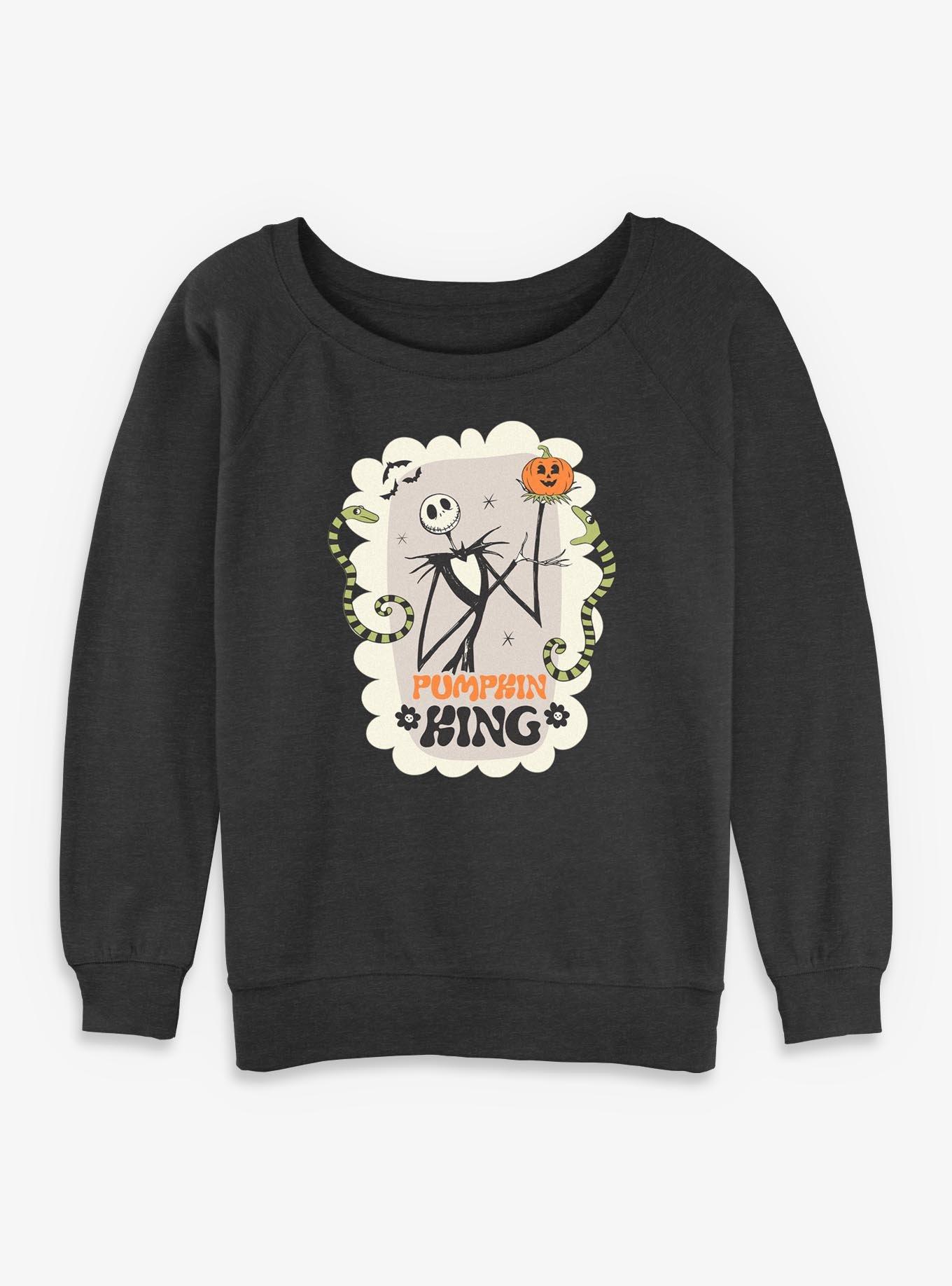 Disney The Nightmare Before Christmas Pumpkin King Frame Girls Slouchy Sweatshirt