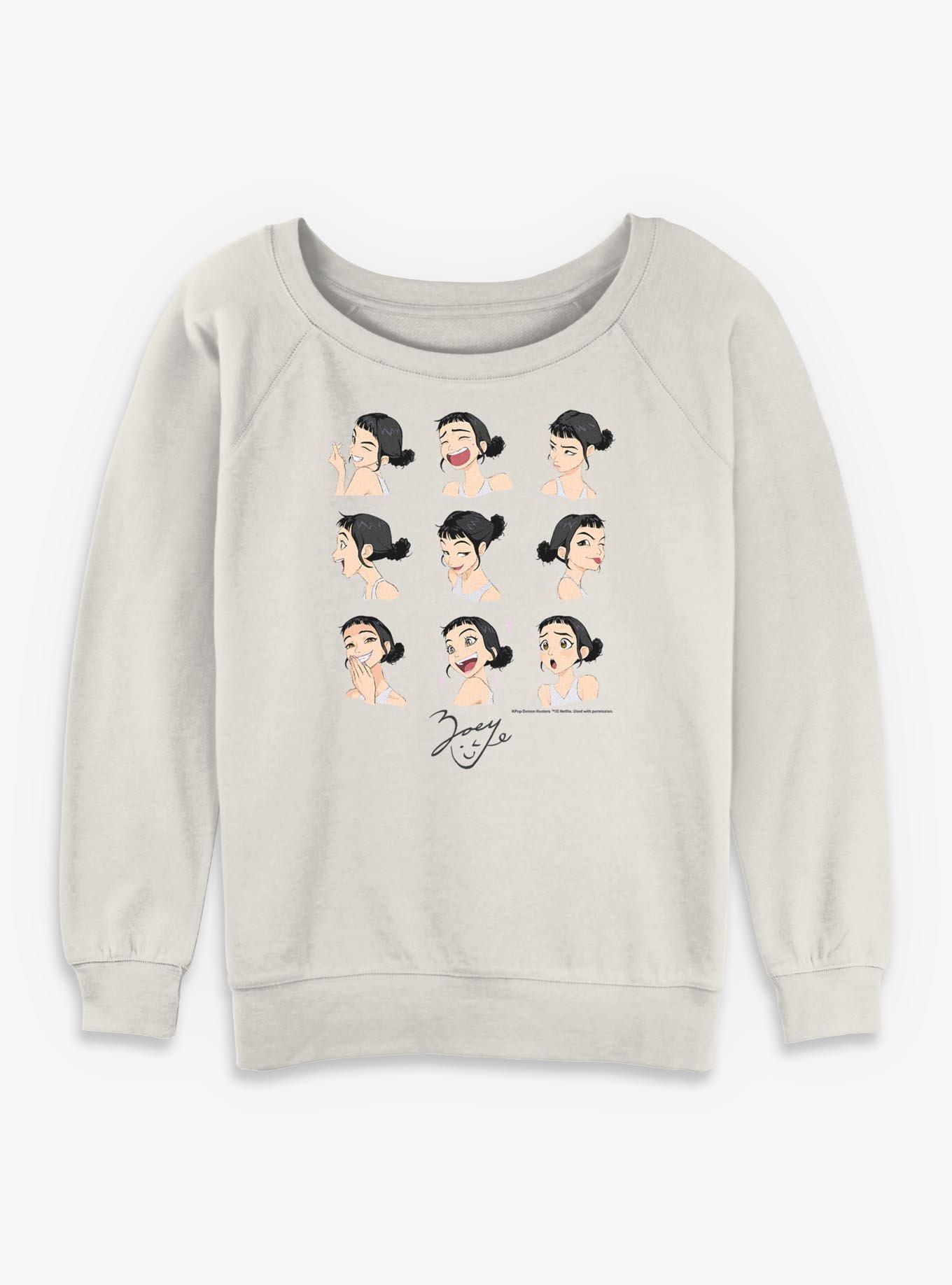 Kpop Demon Hunters Zoey Expressions Girls Slouchy Sweatshirt, , hi-res
