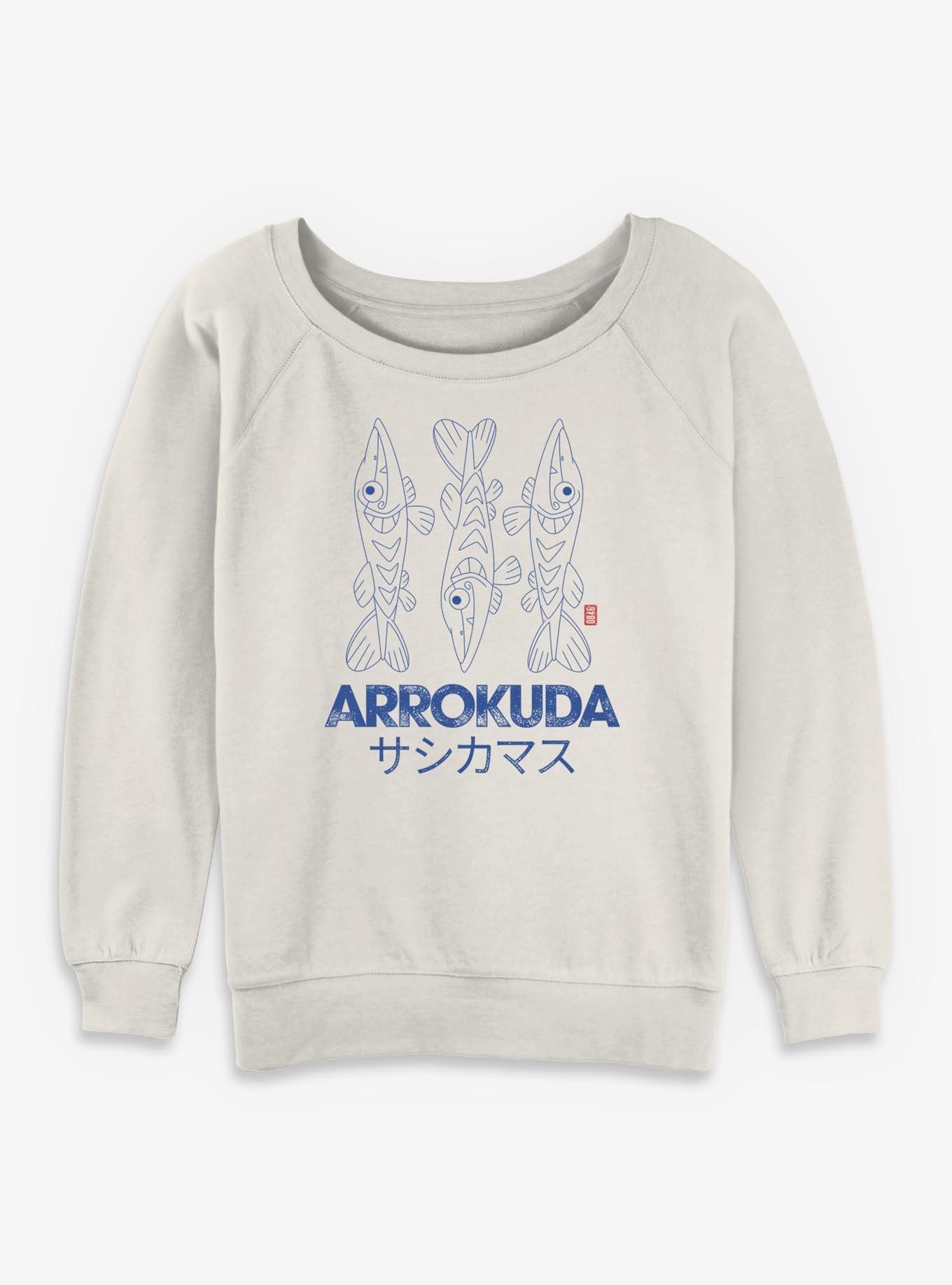Pokemon Arrokuda Gyotaku Girls Slouchy Sweatshirt, , hi-res