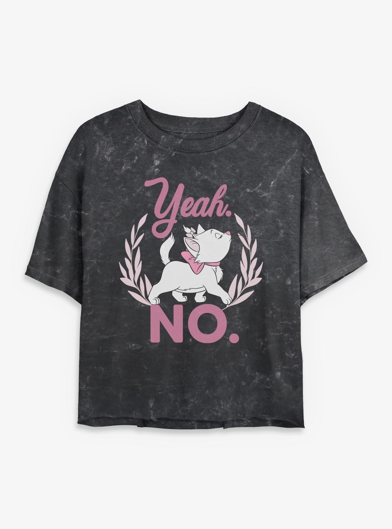 Disney The Aristocats Marie Yeah No Girls Mineral Wash Crop T-Shirt, , hi-res
