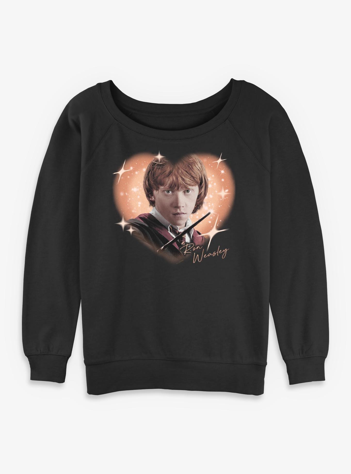 Harry Potter Ron Weasley Heart Girls Slouchy Sweatshirt, , hi-res