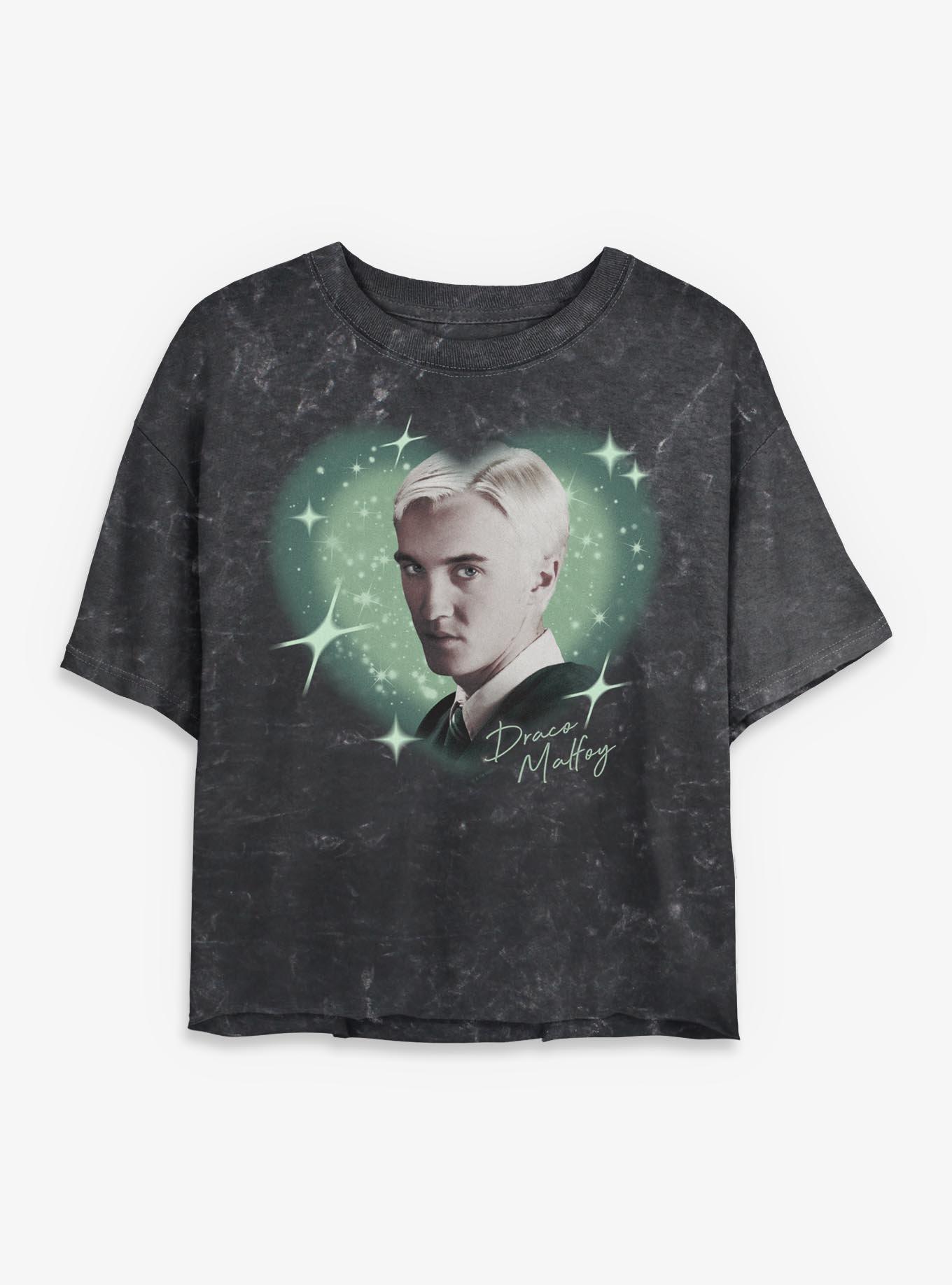Harry Potter Draco Malfoy Heart Girls Mineral Wash Crop T-Shirt, , hi-res