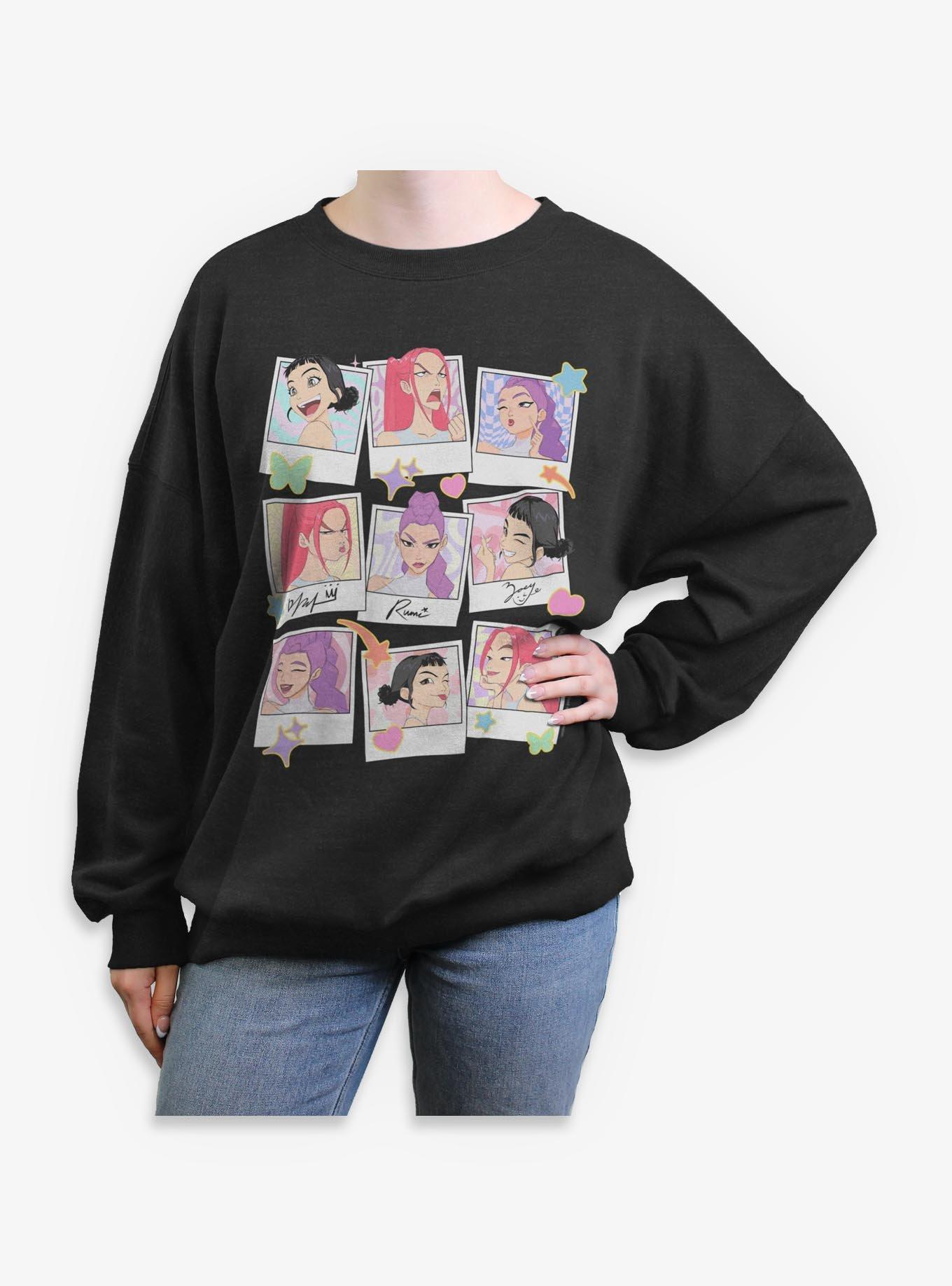 Kpop Demon Hunters Huntrix Polaroids Girls Oversized Sweatshirt, , hi-res