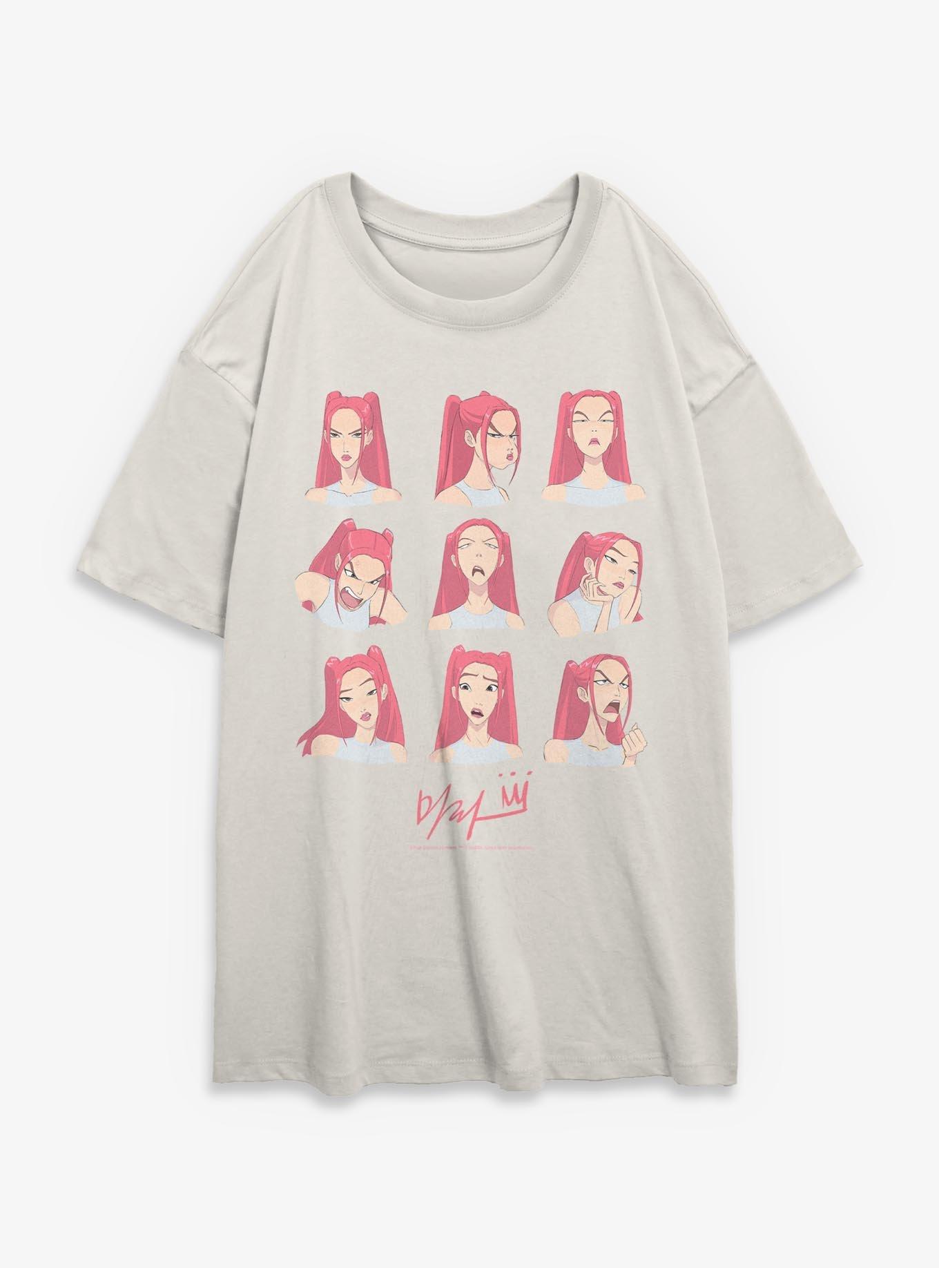 KPop Demon Hunters Mira Expression Girls Oversized T-Shirt