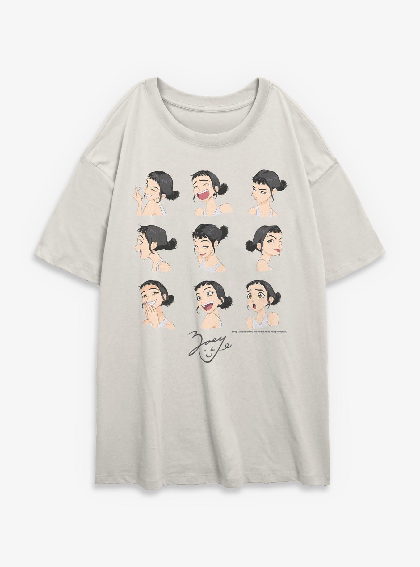 KPop Demon Hunters Zoey Expressions Girls Oversized T-Shirt