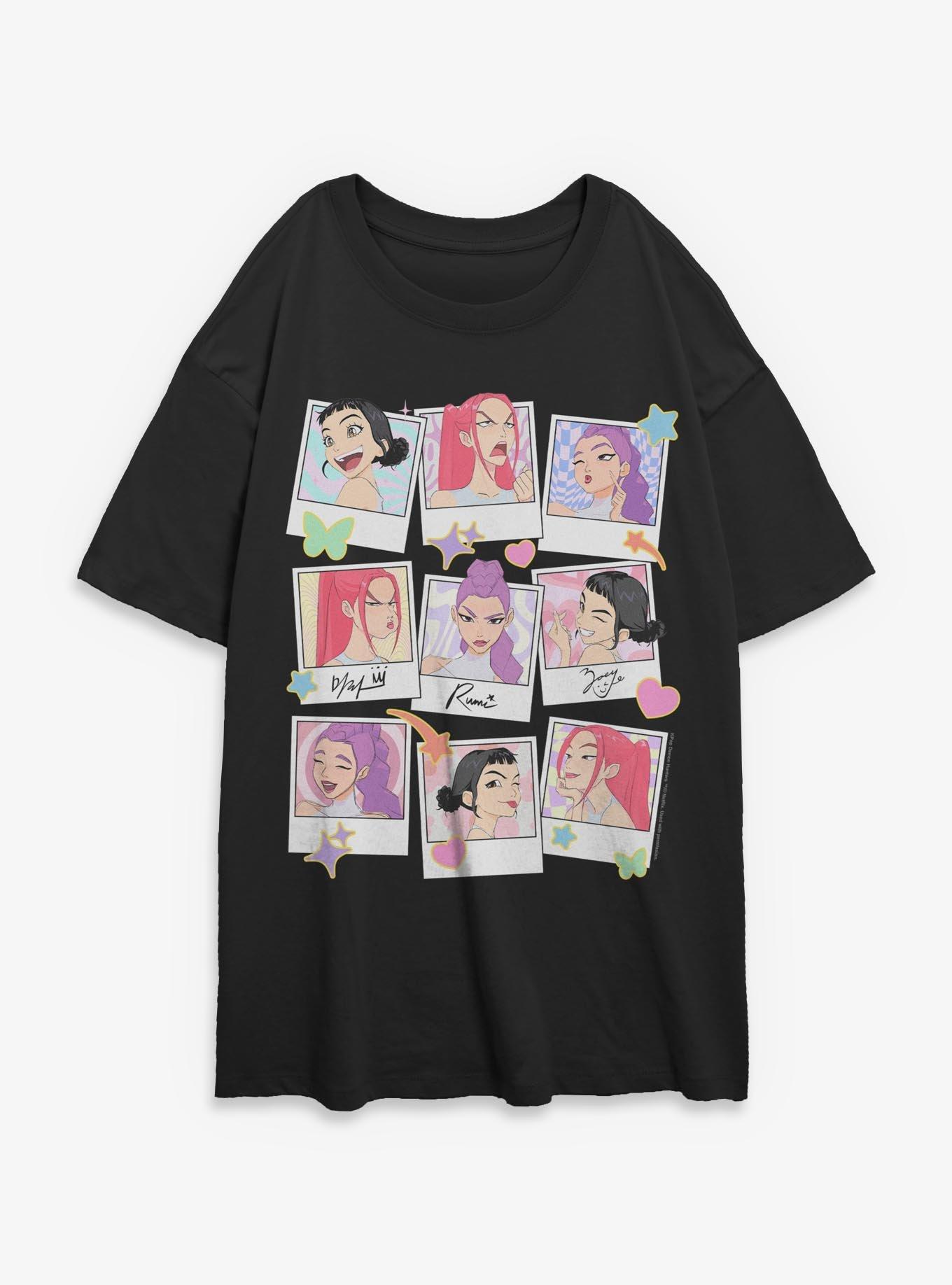 KPop Demon Hunters HUNTR/X Polaroids Girls Oversized T-Shirt
