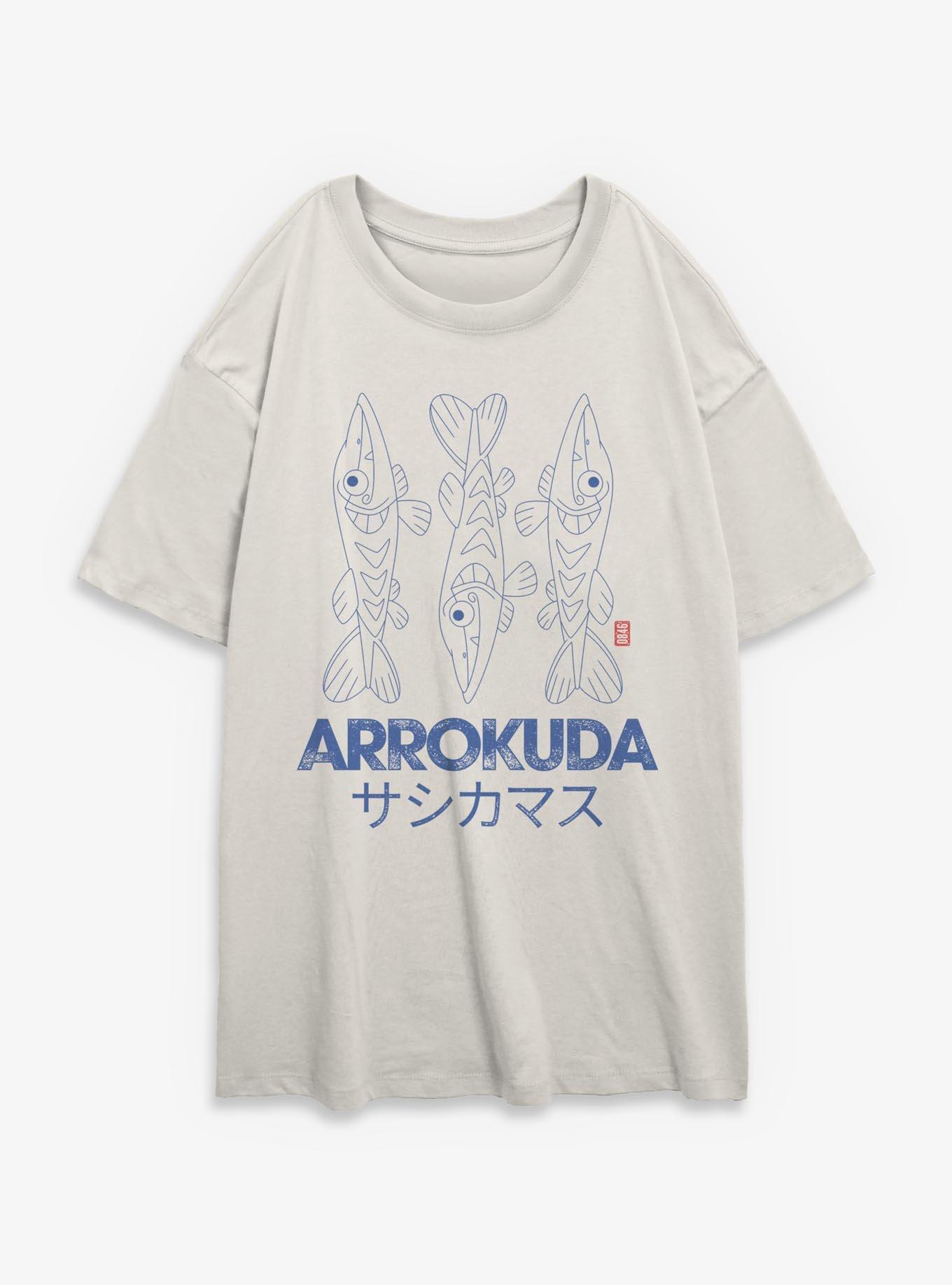 Pokemon Arrokuda Gyotaku Girls Oversized T-Shirt, , hi-res
