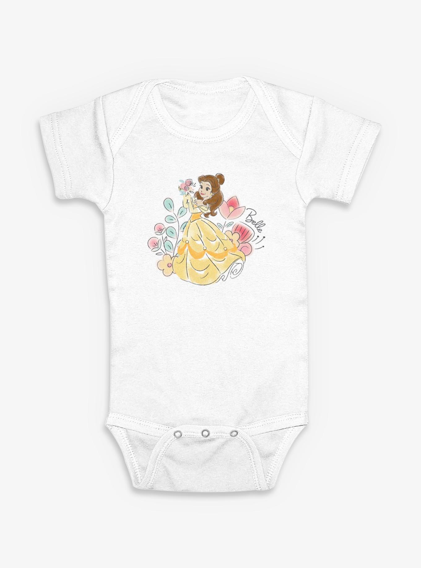 Disney Beauty And The Beast Cute Belle With Flowers  Infant Bodysuit, , hi-res