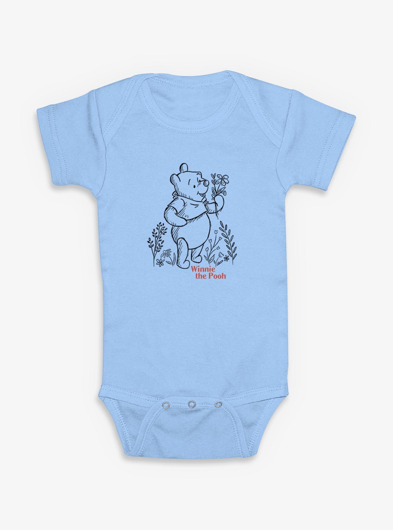 Disney Winnie The Pooh With Flowers Infant Bodysuit, , hi-res