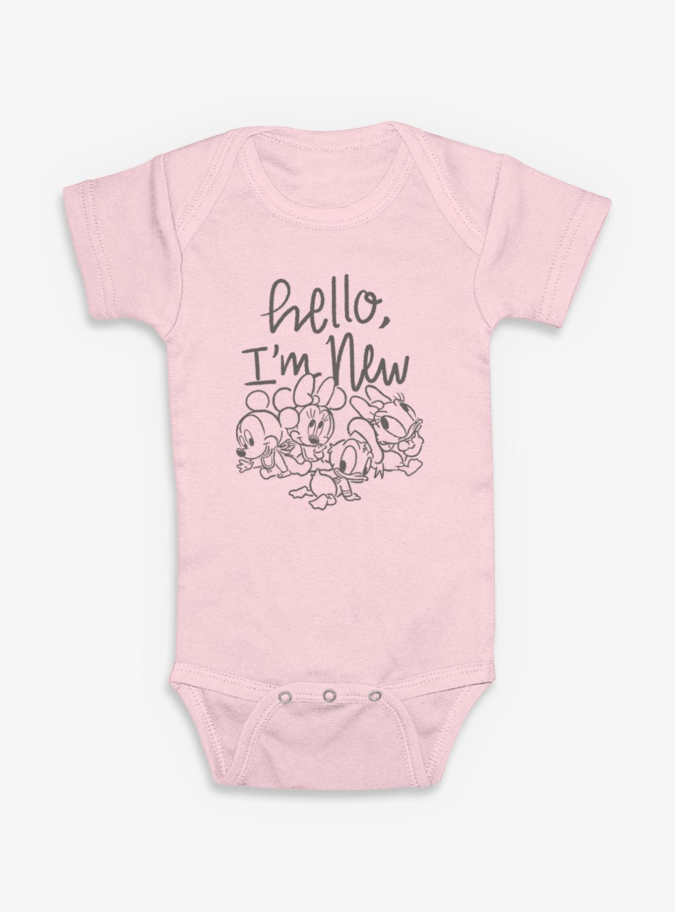 Disney Mickey Mouse & Friends Hello I'm New  Infant Bodysuit, , hi-res