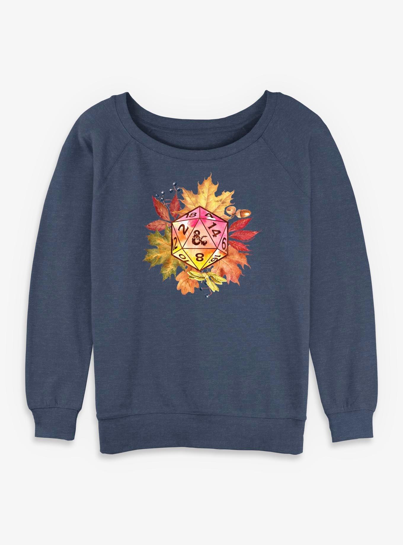 Dungeons & Dragons D20 Dice Foliage Womens Slouchy Sweatshirt