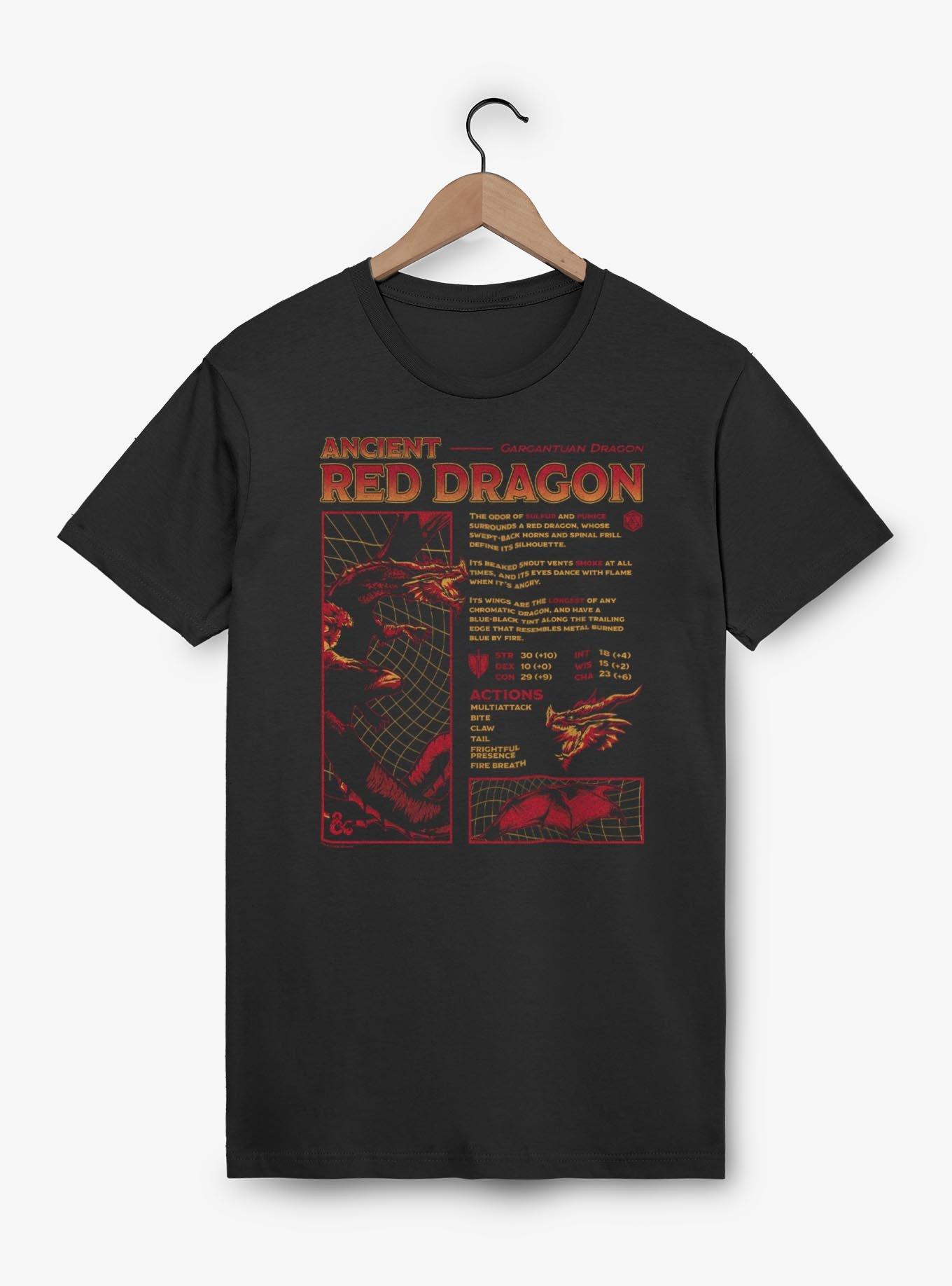 Dungeons & Dragons Ancient Red Dragon Stats T-Shirt, , hi-res