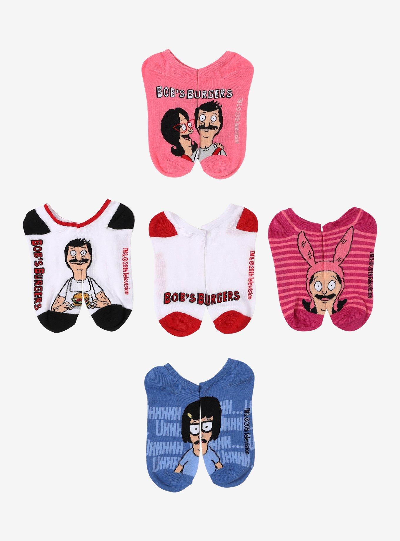 Bob's Burgers Character No-Show Socks 5 Pair, , hi-res